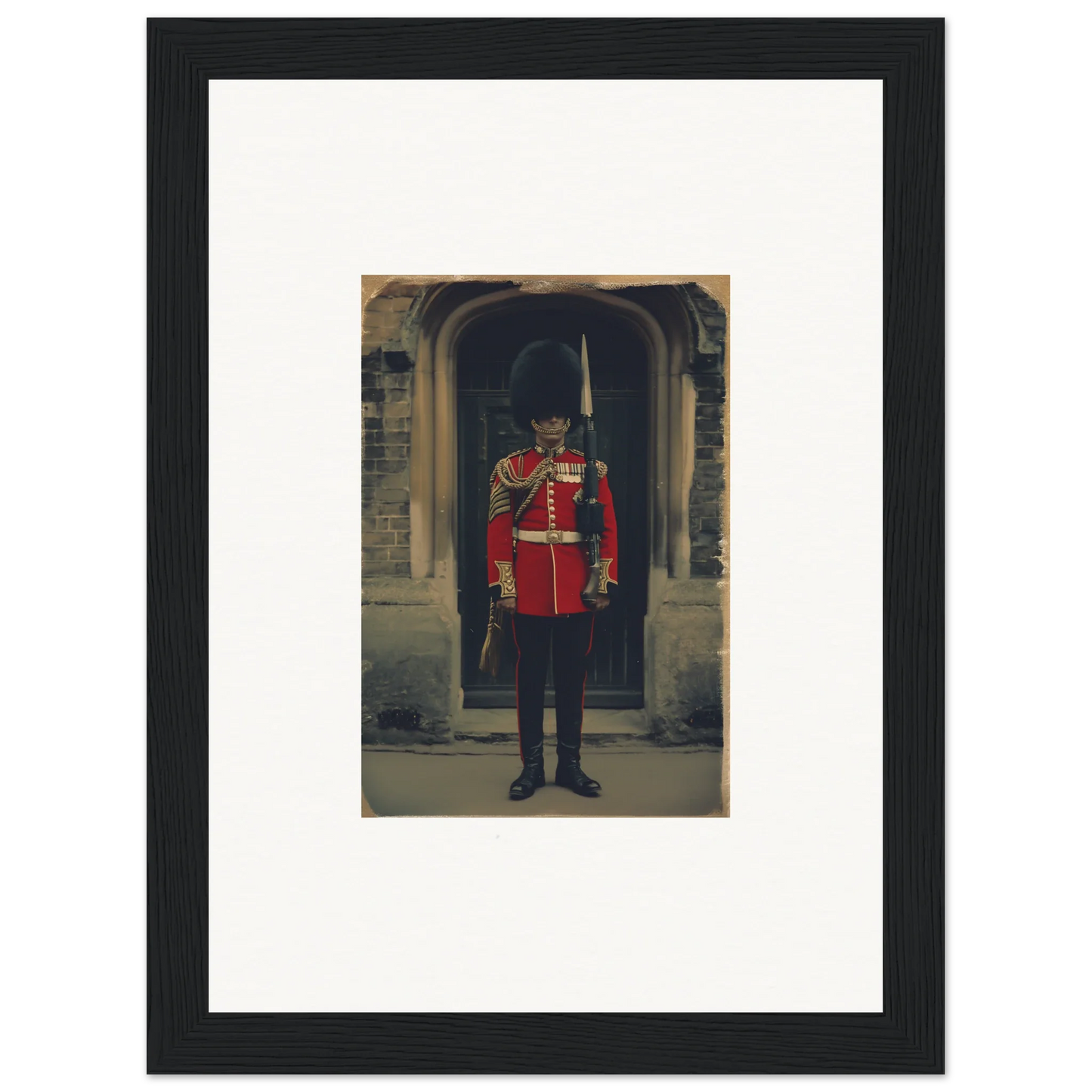 Royal guard in red uniform and bearskin hat for Solstice Brickbeard Visitor art™