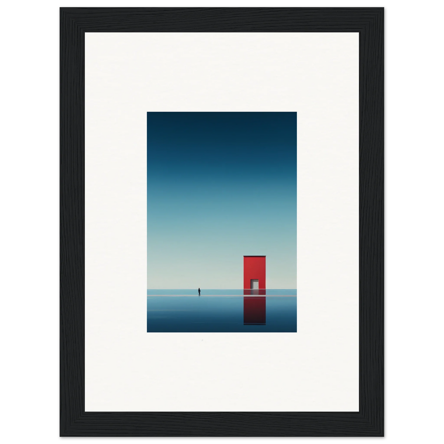 Red door in water, perfect for Open Horizon Special Edition Art™ premium framed wall