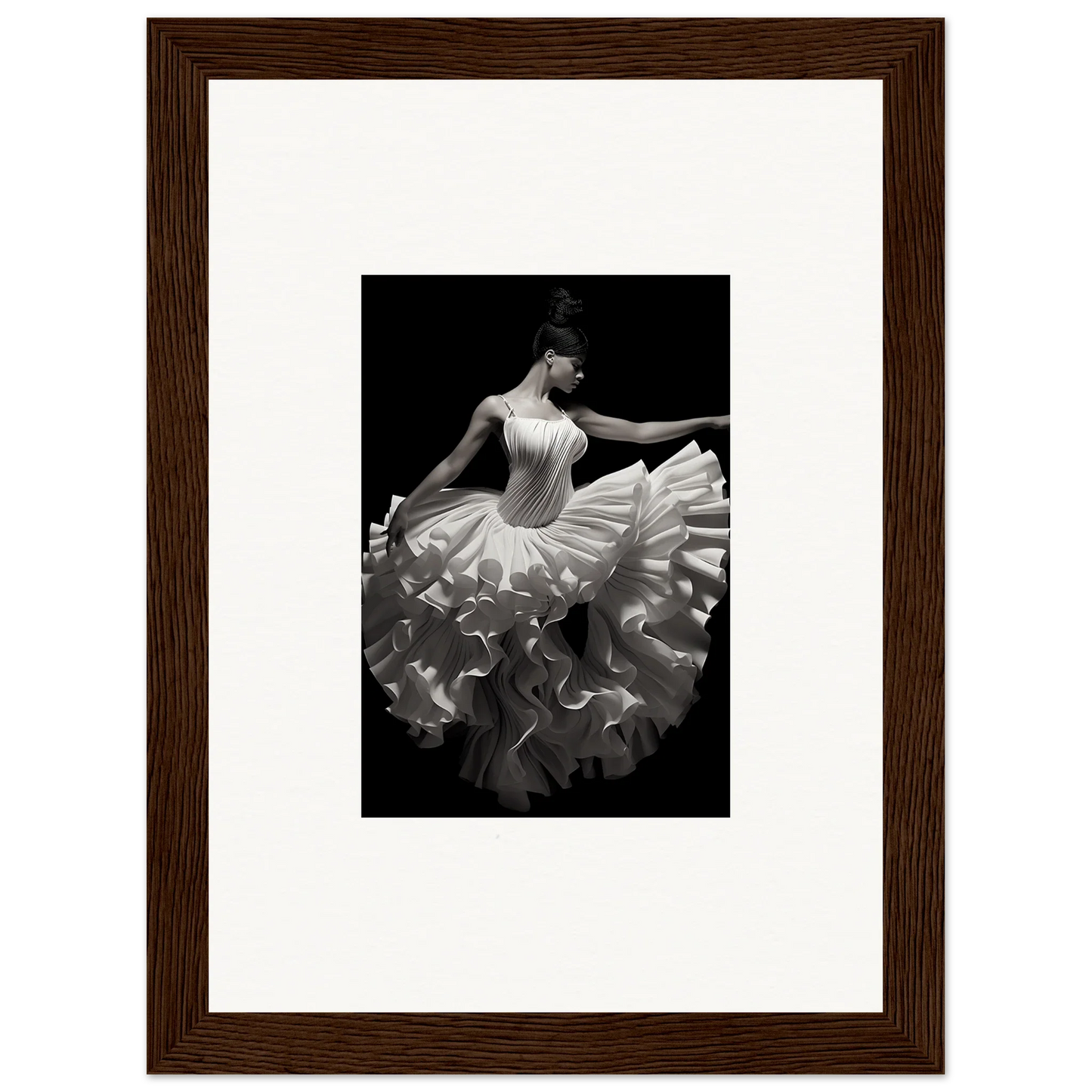 Ballet dancer in white tulle dress showcasing Gossamer Velvet Waltz elegance