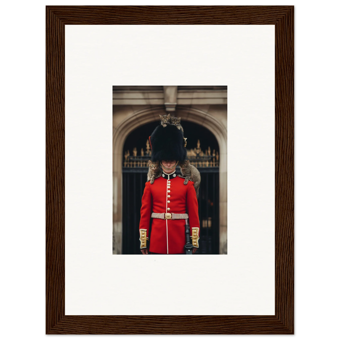 Queen’s Guard in red tunic with bearskin hat for Monarch’s Dreamaroos special edition art