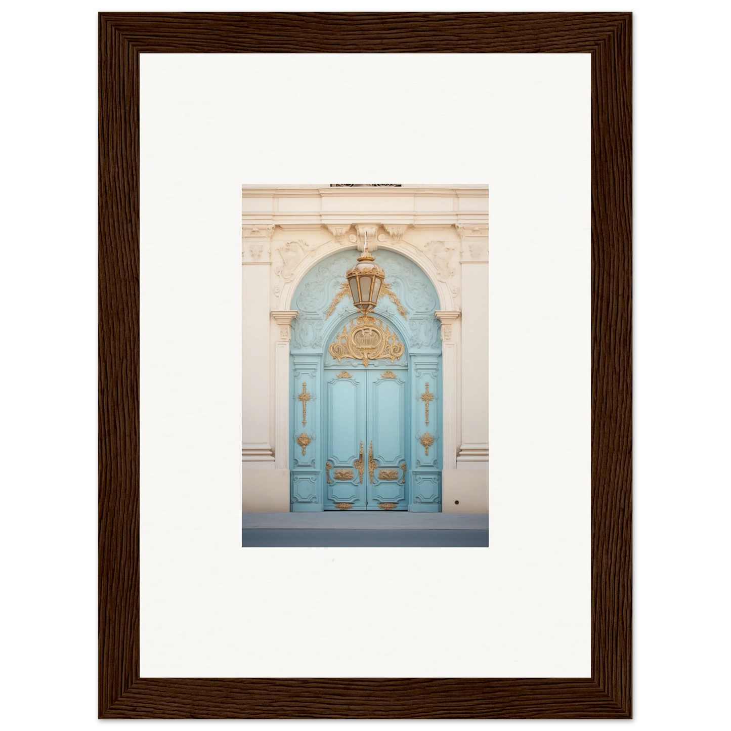 Ethereal Thresholding Gate featuring an ornate light blue door and golden crown detail