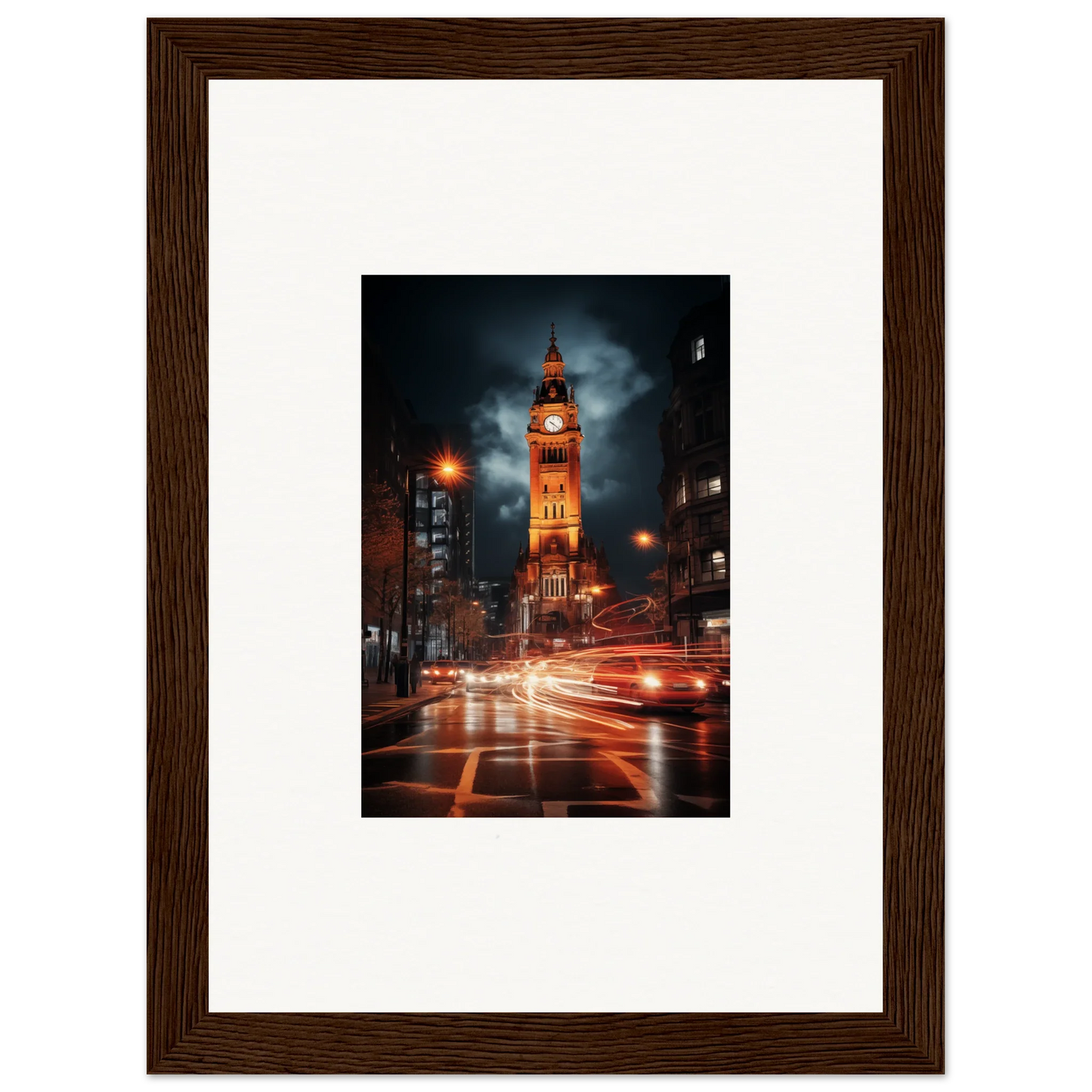 Framed photo of Big Ben at night with light trails for Venomous Clocklight Nrtabbat