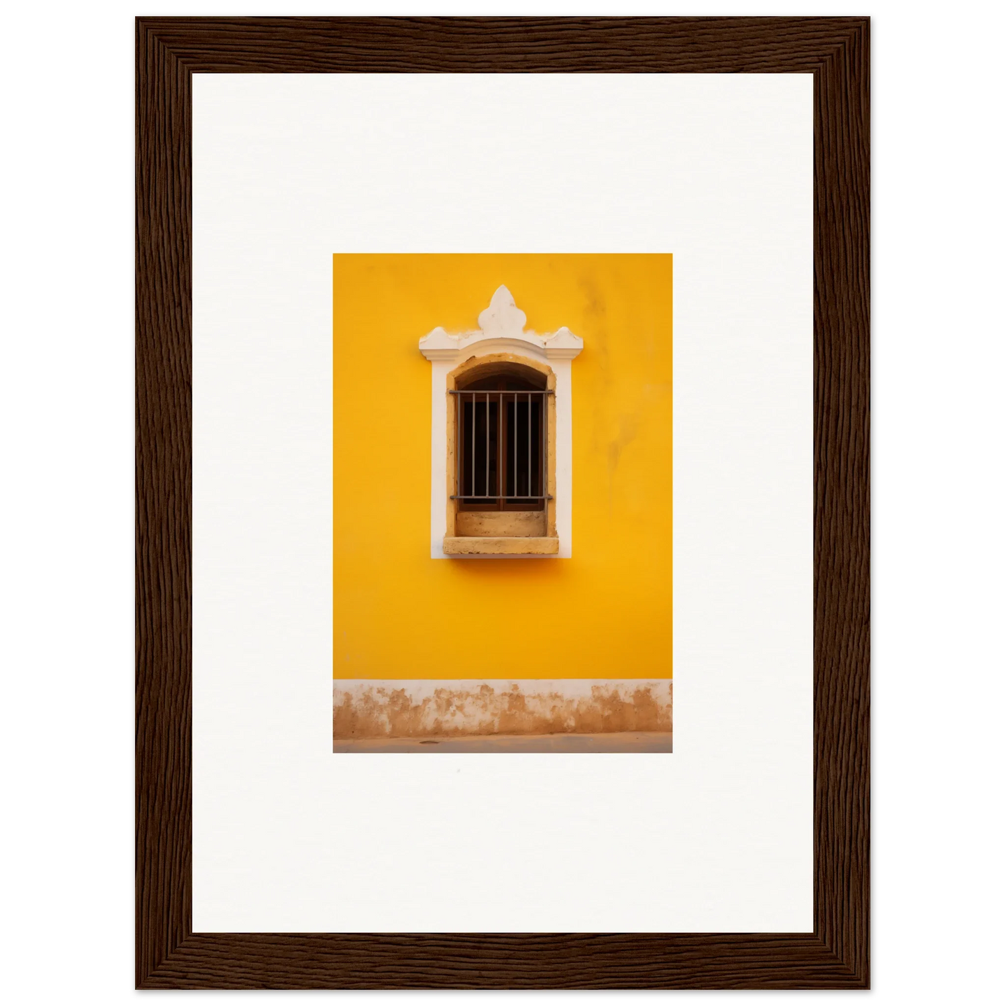 Ornate window with bars on a yellow wall for Daisy Dreamgate Portal special edition art™