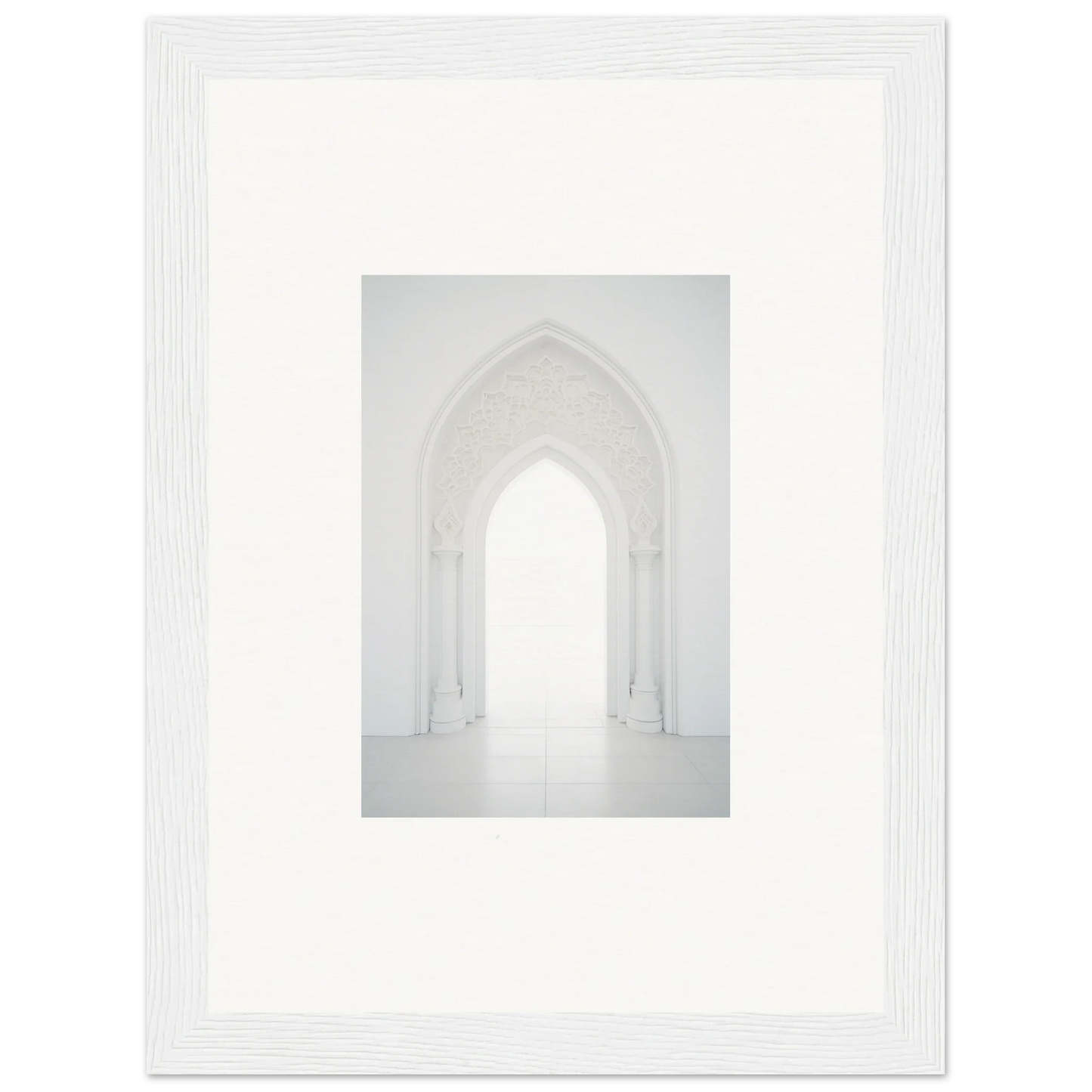 Gothic-style white archway in Meditative Nova Portal framed wall art special edition art™