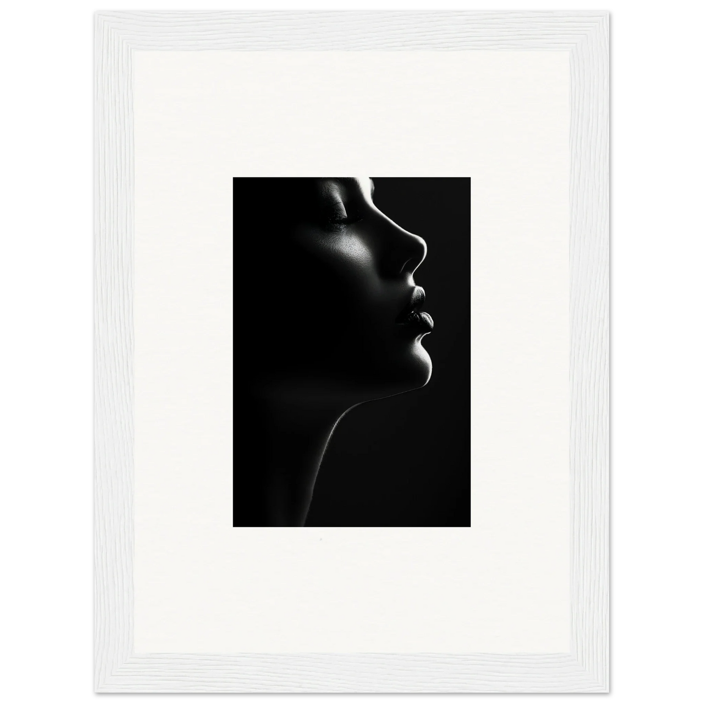 Black and white silhouette’s siren art with bold contrast in premium framed wall display