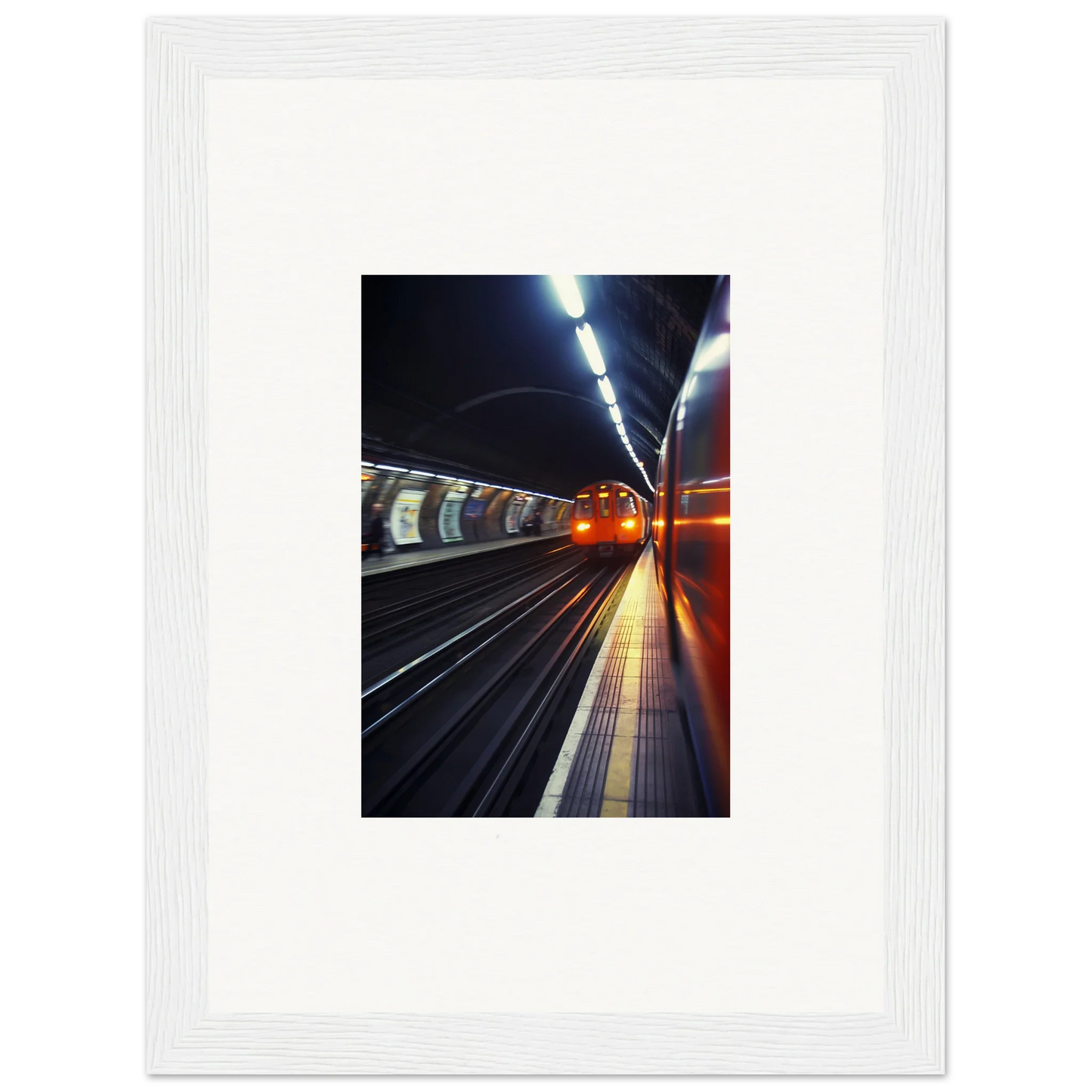 Underground subway station with curved walls showcasing Threads Passagesquent Hues art™