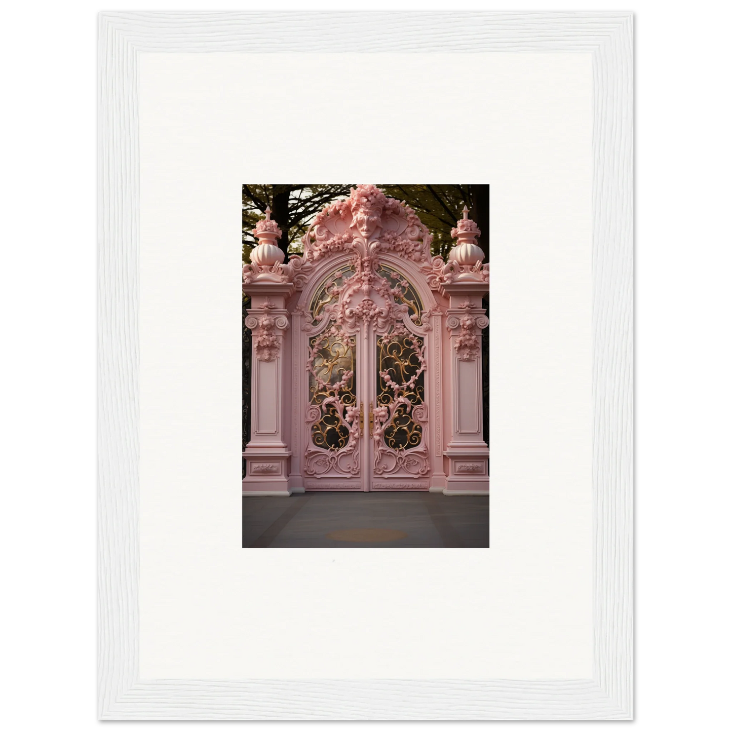 Stunning Ornate Pink Baroque Gates in Opulent Doorscape Divinity special edition art™