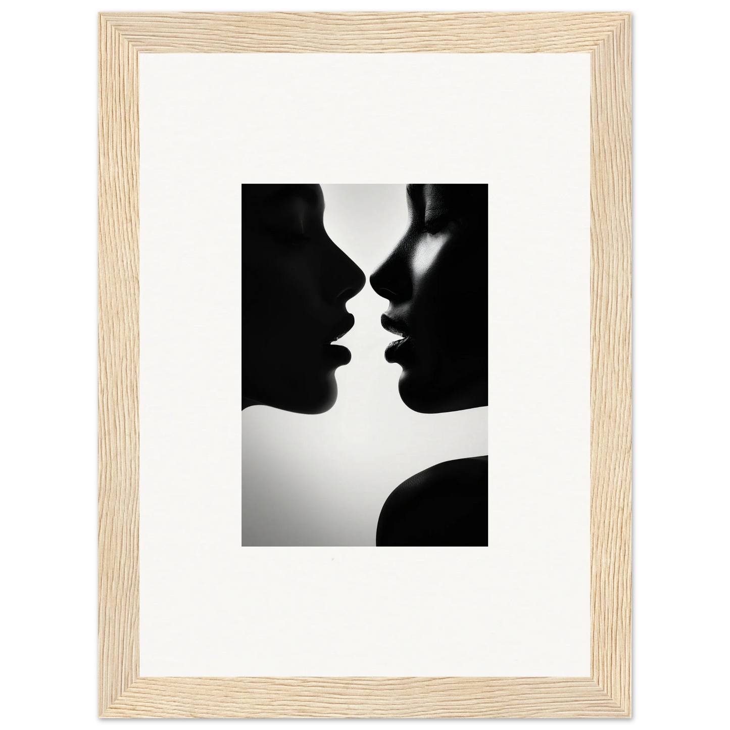 Two silhouettes sharing a moment in Sables Dance Special Edition Art™ for a premium framed wall