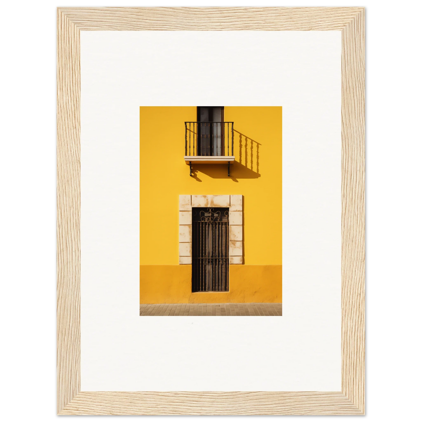 Yellow building facade with a black door, part of Sun Custard Symphonies special edition art™
