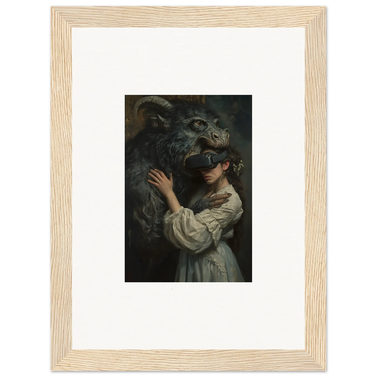 Premium framed wall art of Love, Reality Monster featuring a figure and a black panther