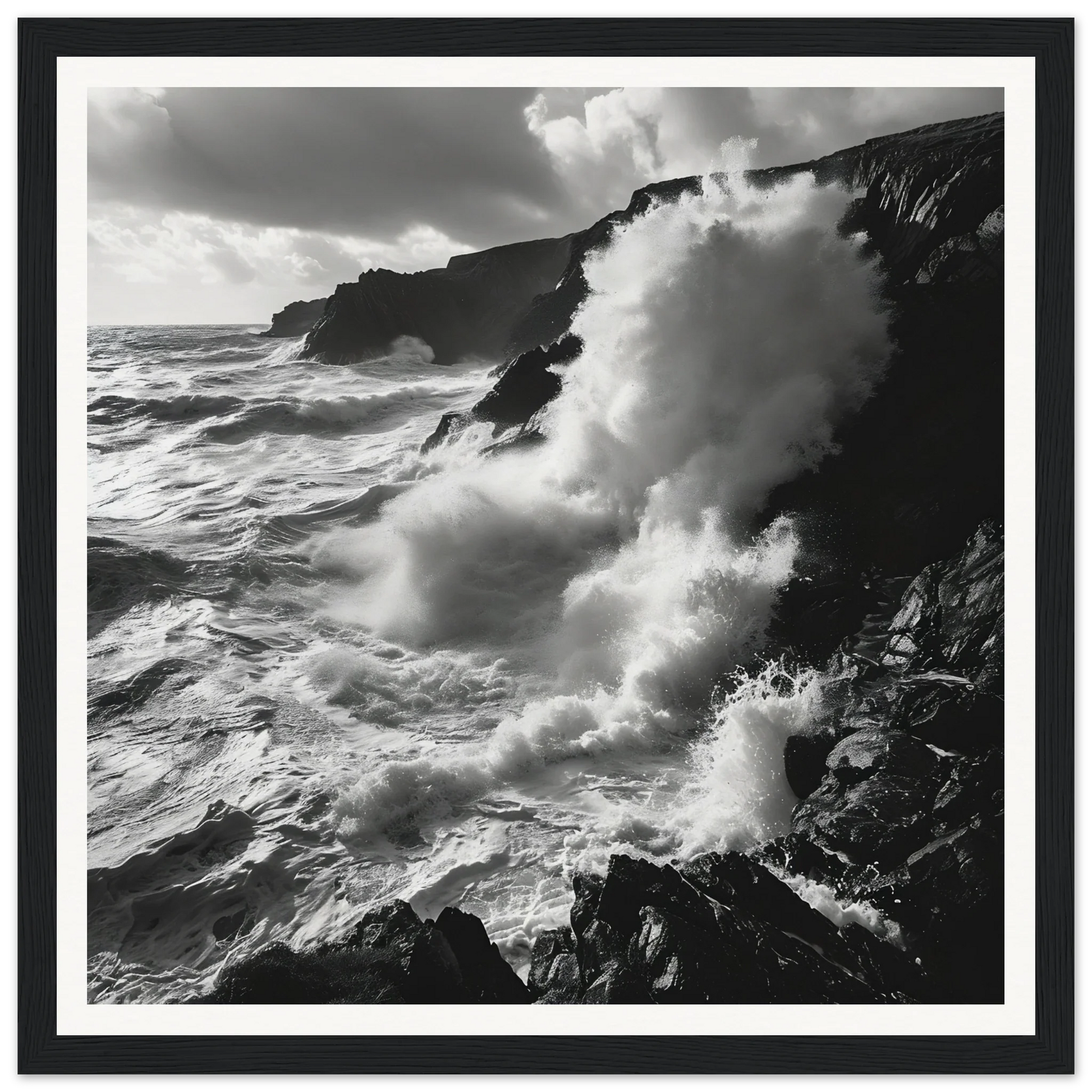 Powerful ocean waves crash against cliffs in Oceanic Reverie Clash special edition art™
