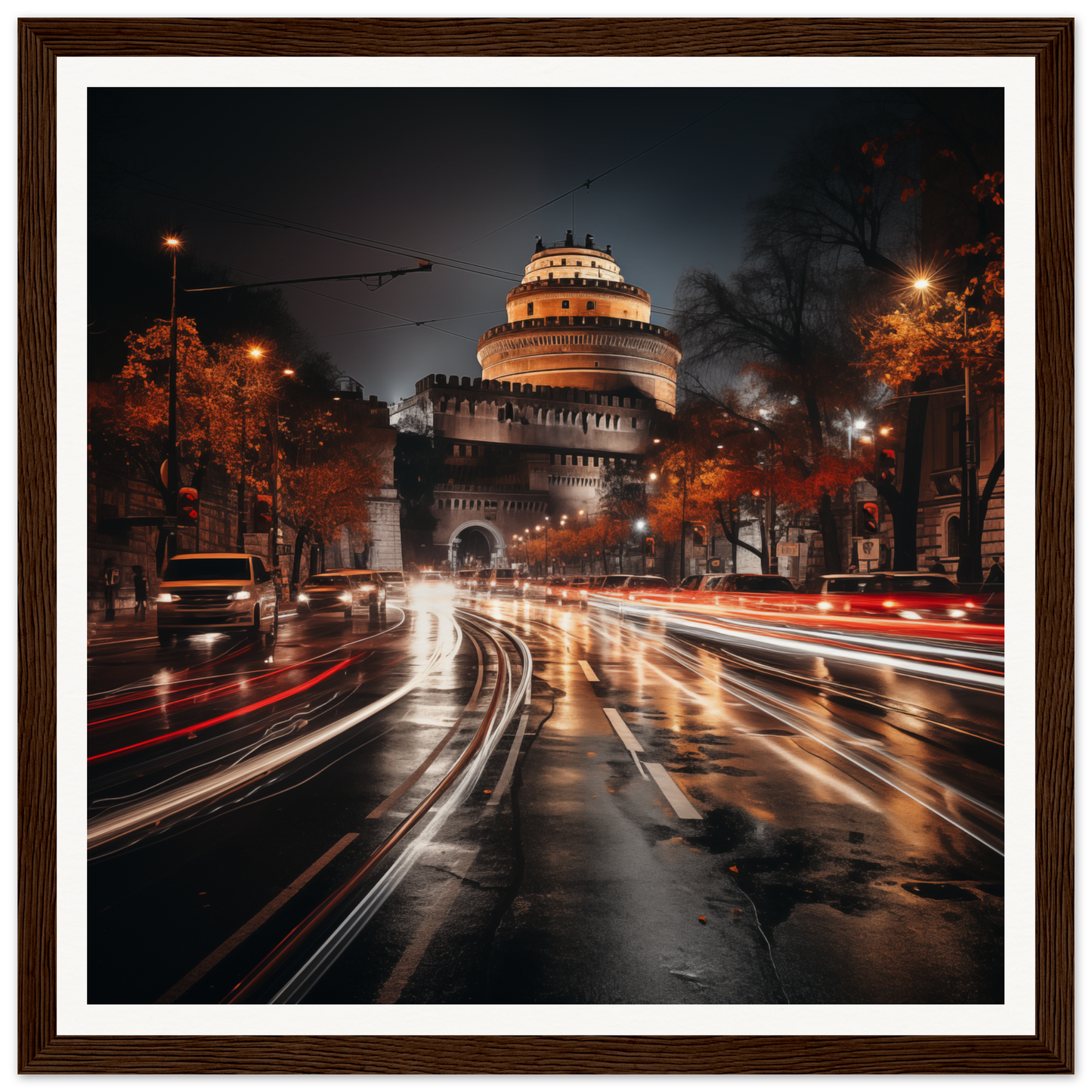 Illuminated domed building glowing at night in Urban Time Lapse special edition art