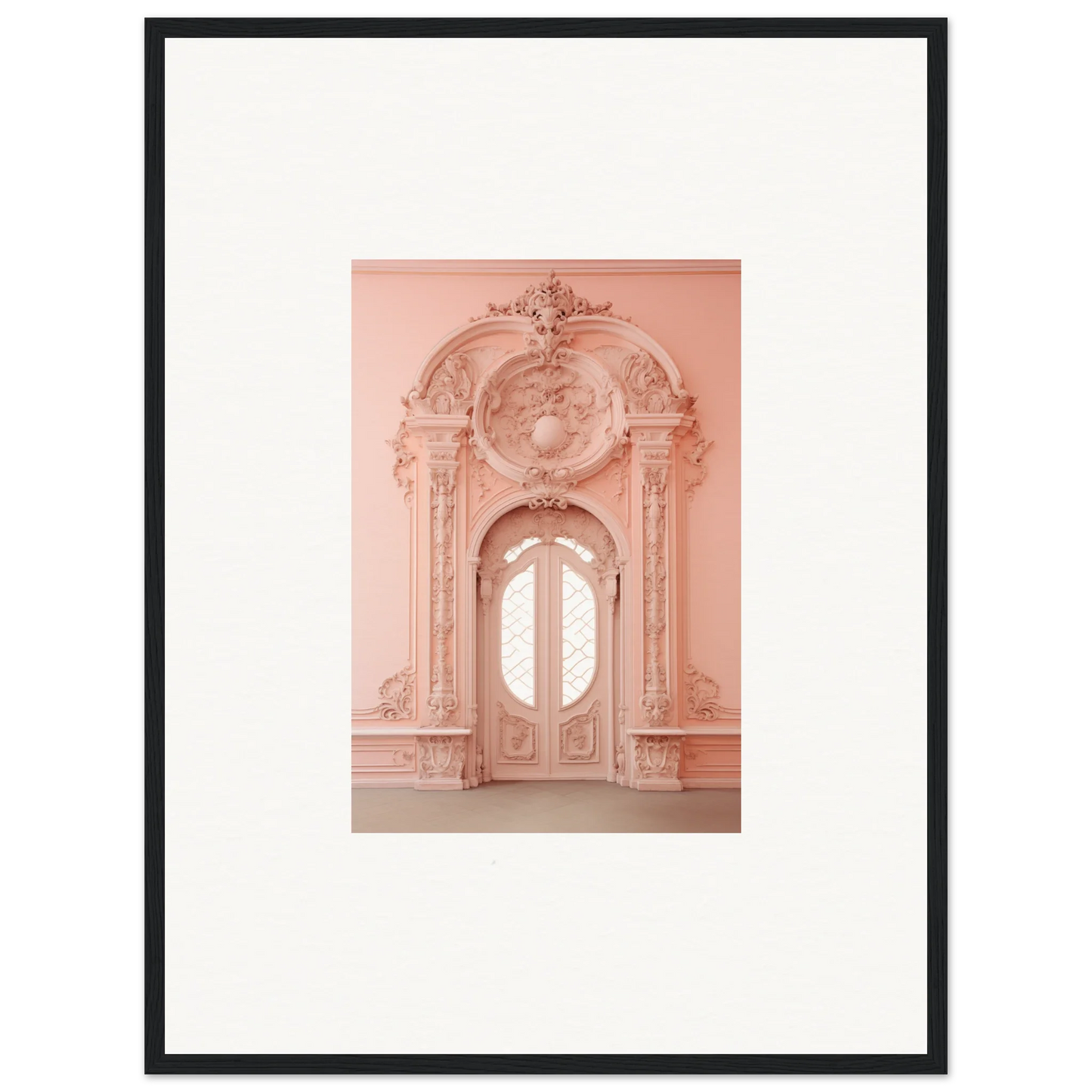 Ornate pink baroque doorway in Ether Pendantia Portal special edition art™ wall piece