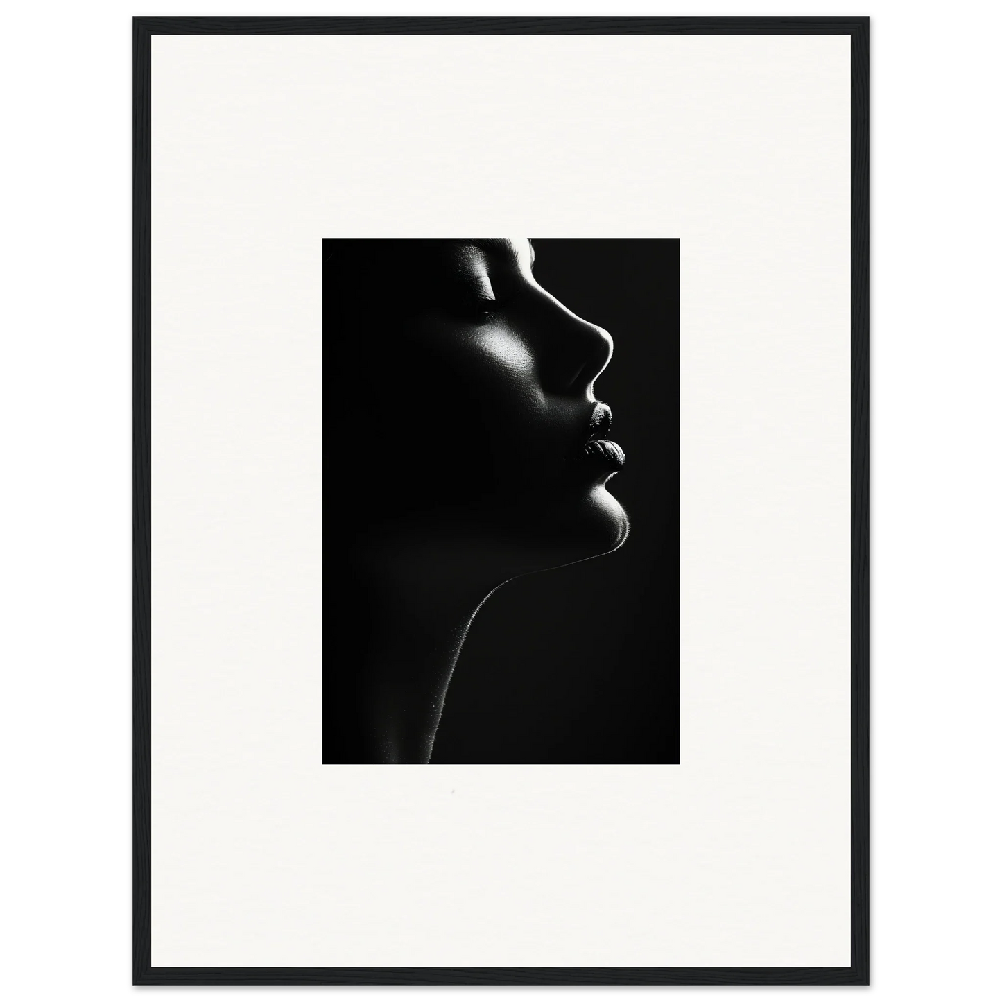 Dramatic black and white silhouette of facial contours from Yin Space Reverie special edition art™