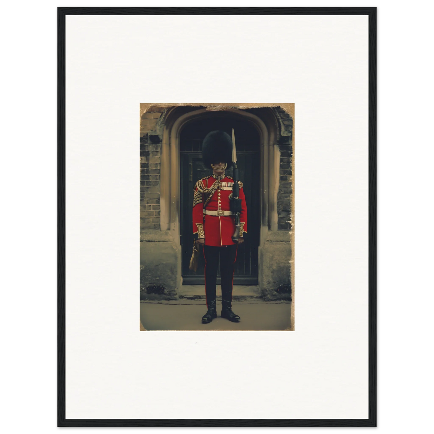 Royal guard in red uniform and bearskin hat for Solstice Brickbeard Visitor art™