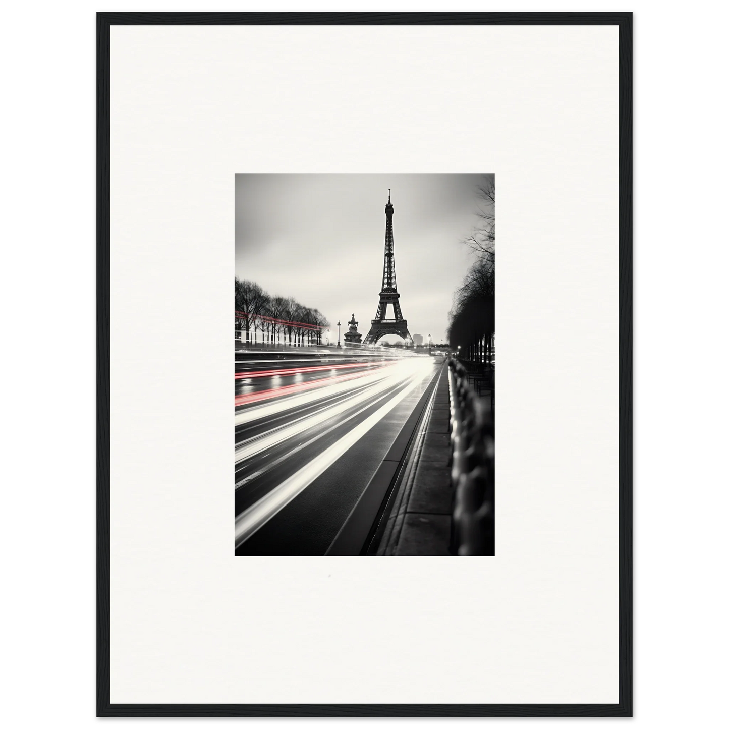 Stunning black and white Eiffel Tower shot with motion trails for Eternal Windsweep Halo