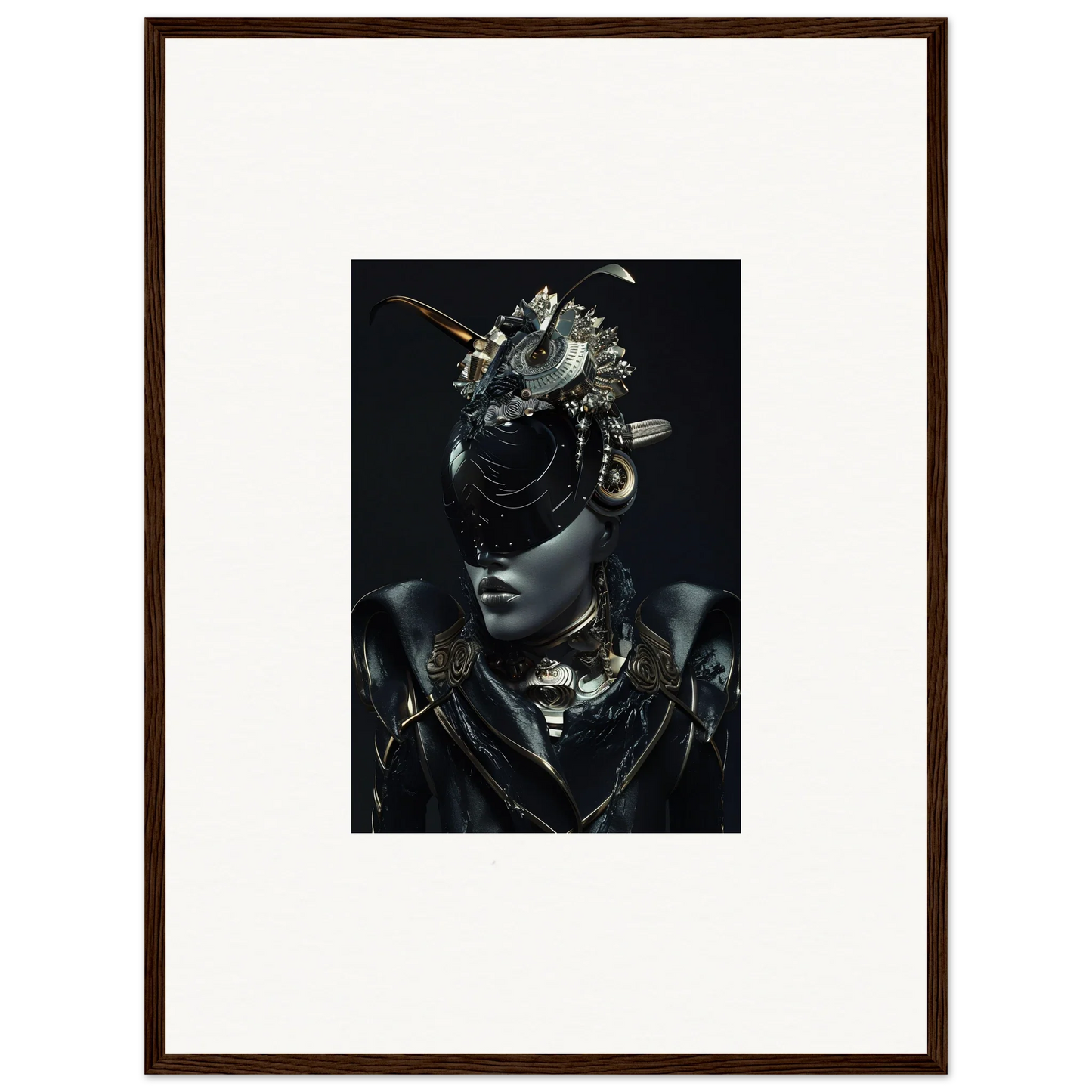 Framed canvas print of a regal figure in ornate attire for unique room decoration