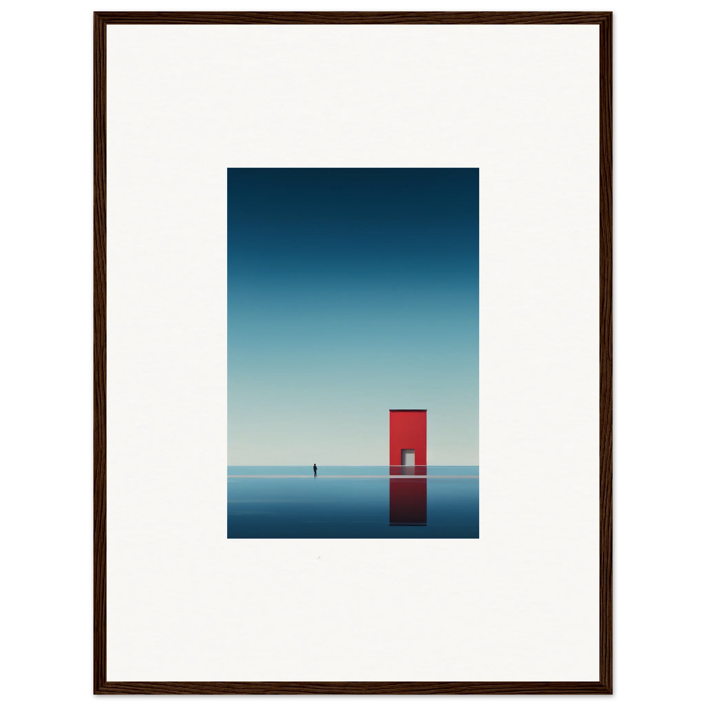 Red doorway in water, part of Open Horizon special edition art for premium framed wall