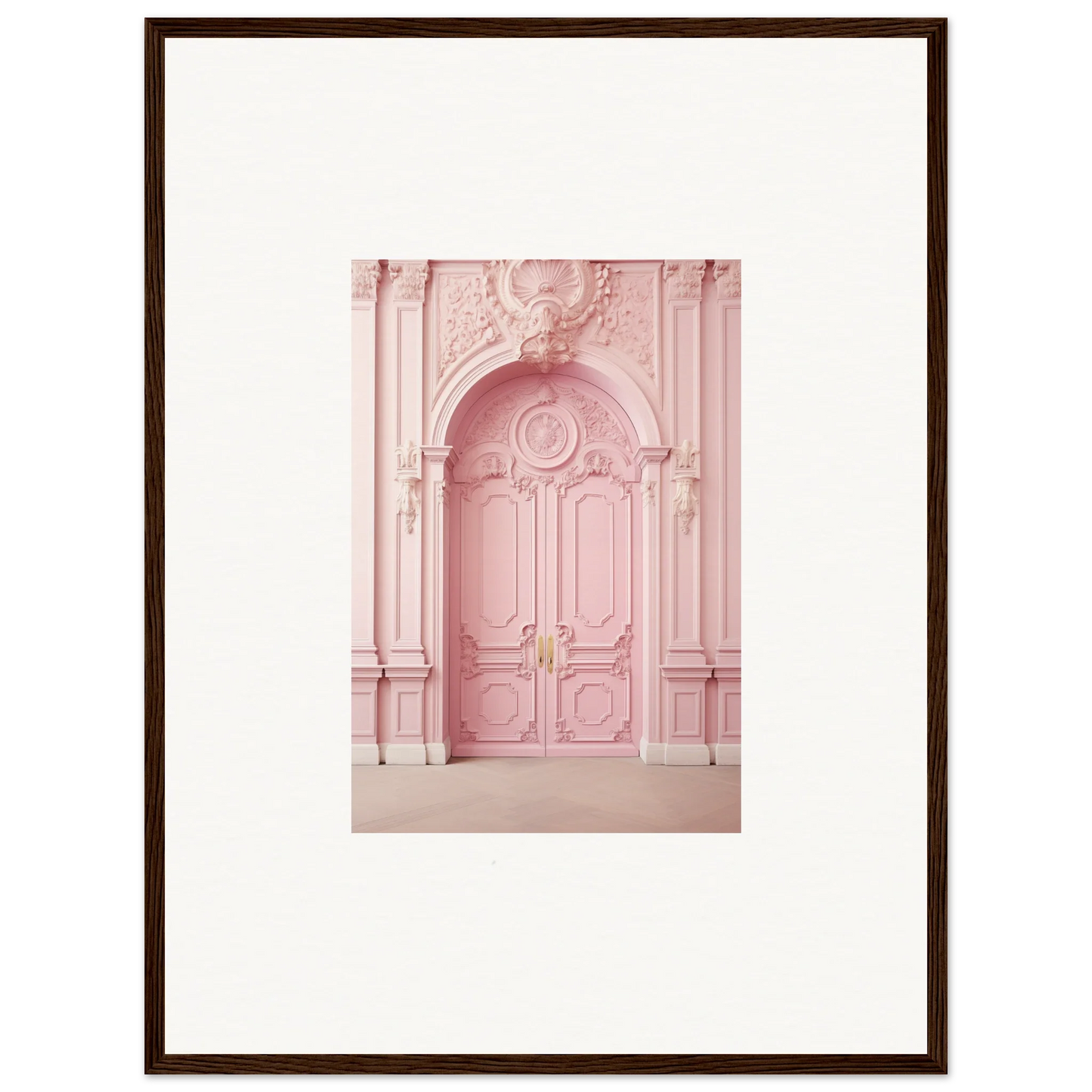 Ornate pink door with moldings in Blush Merciful Renaissance special edition art™
