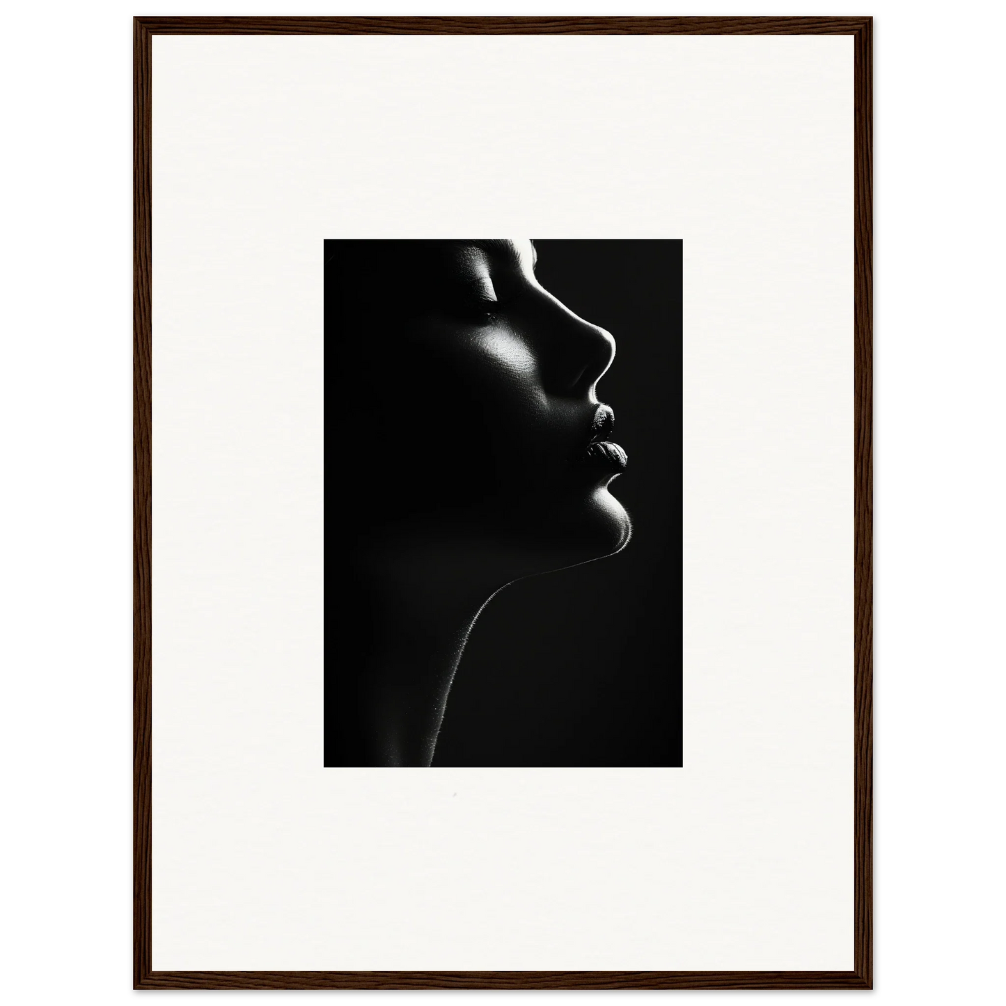 Dramatic black and white profile silhouette from Yin Space Reverie special edition art™