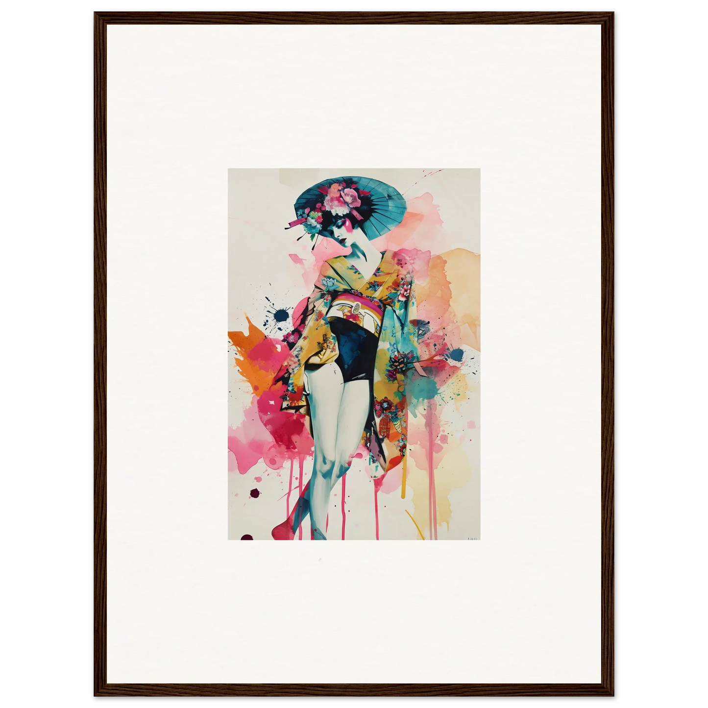 Colorful abstract wall art of a stylish female figure for room decoration