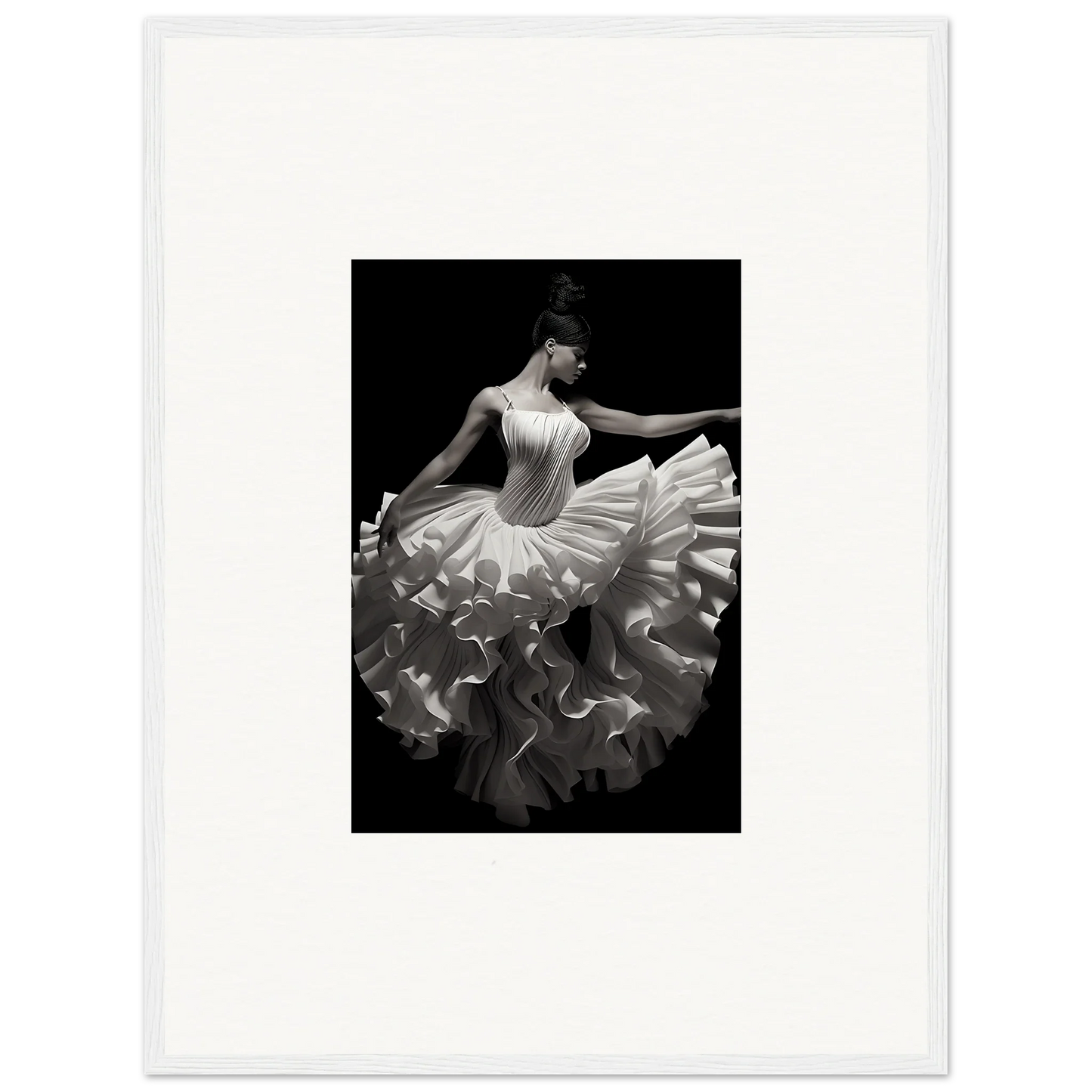 Ballet dancer in a flowing white tutu for Gossamer Velvet Waltz special edition art™