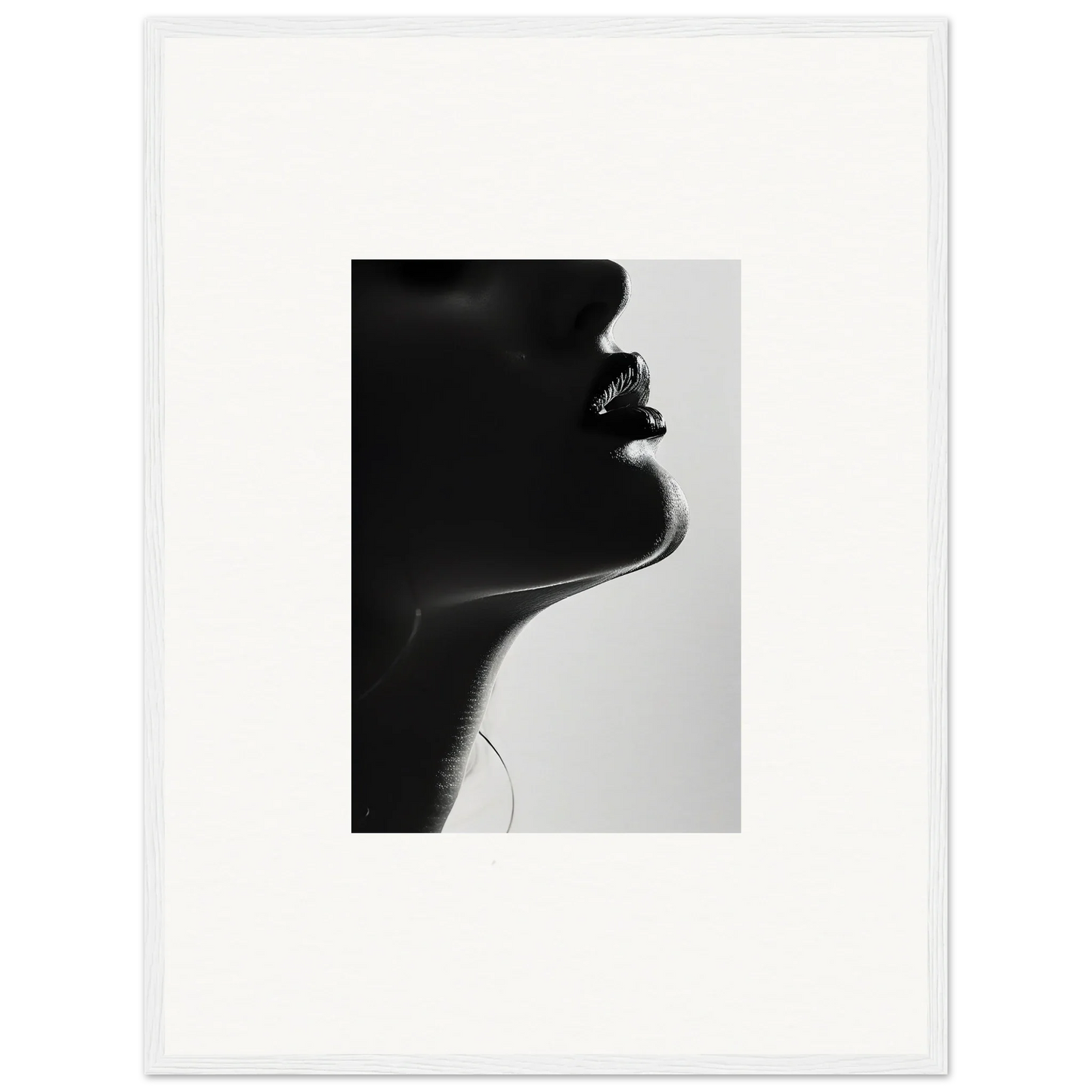 Dramatic black and white silhouette showcasing the neck and jawline for Ethereal Odyssey Sonata