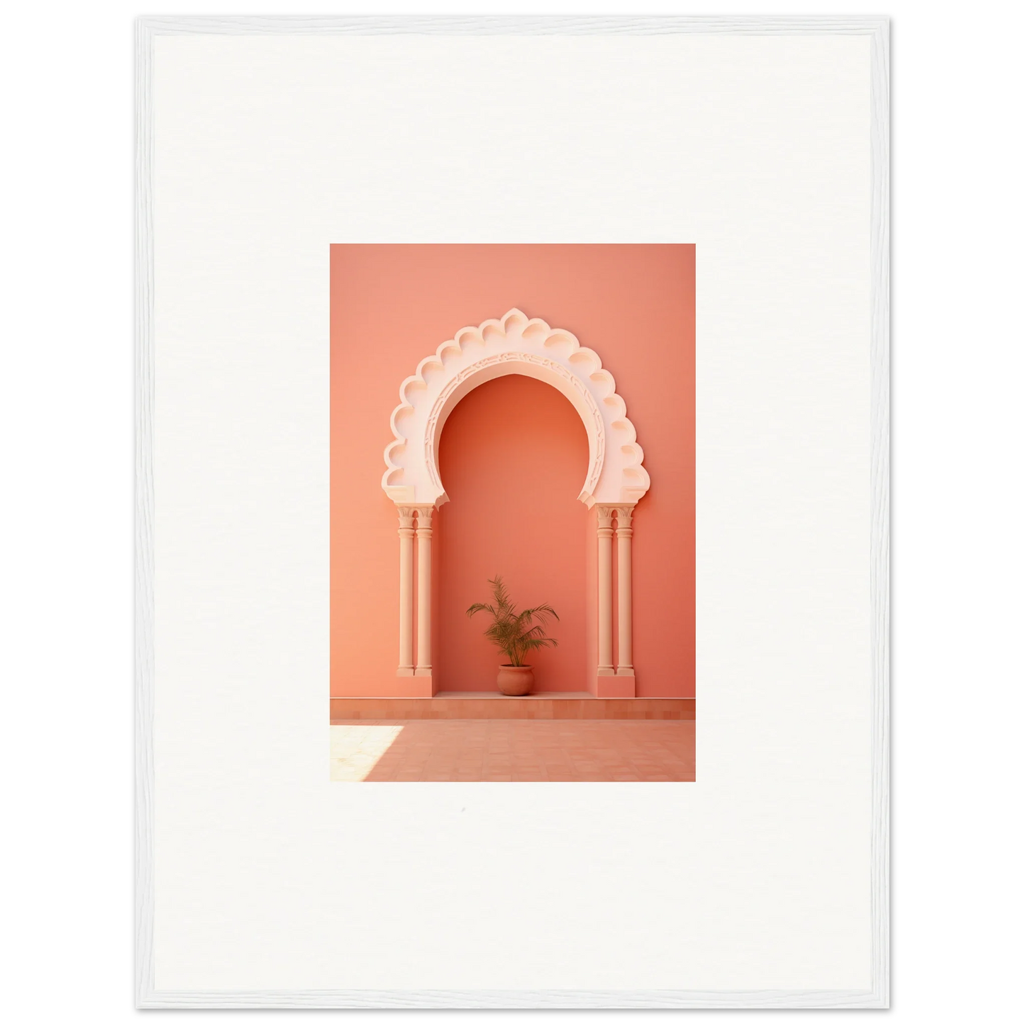 Decorative archway with scalloped edges in the Narco Échappatoire Portal art piece
