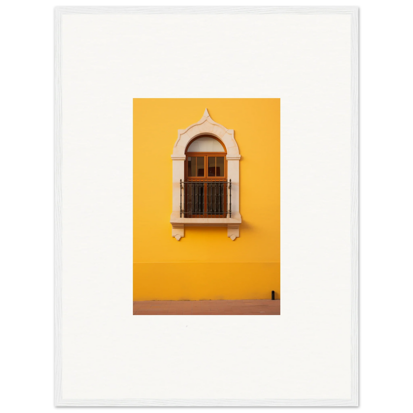 Ornate arched window with wooden shutters in Golden Portal Reverie special edition art™