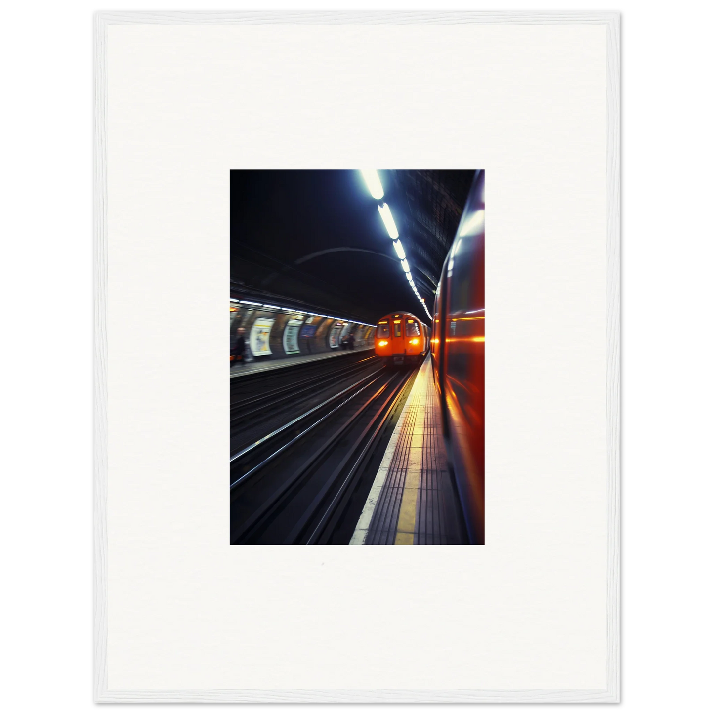 Underground subway station with curved walls and lighting, Threads Passagesquent Hues special edition art™