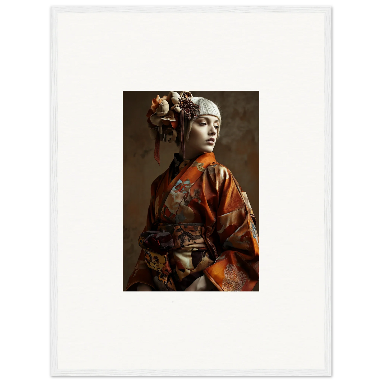 Portrait of a woman in traditional Asian costume for Serene Geisha wall art