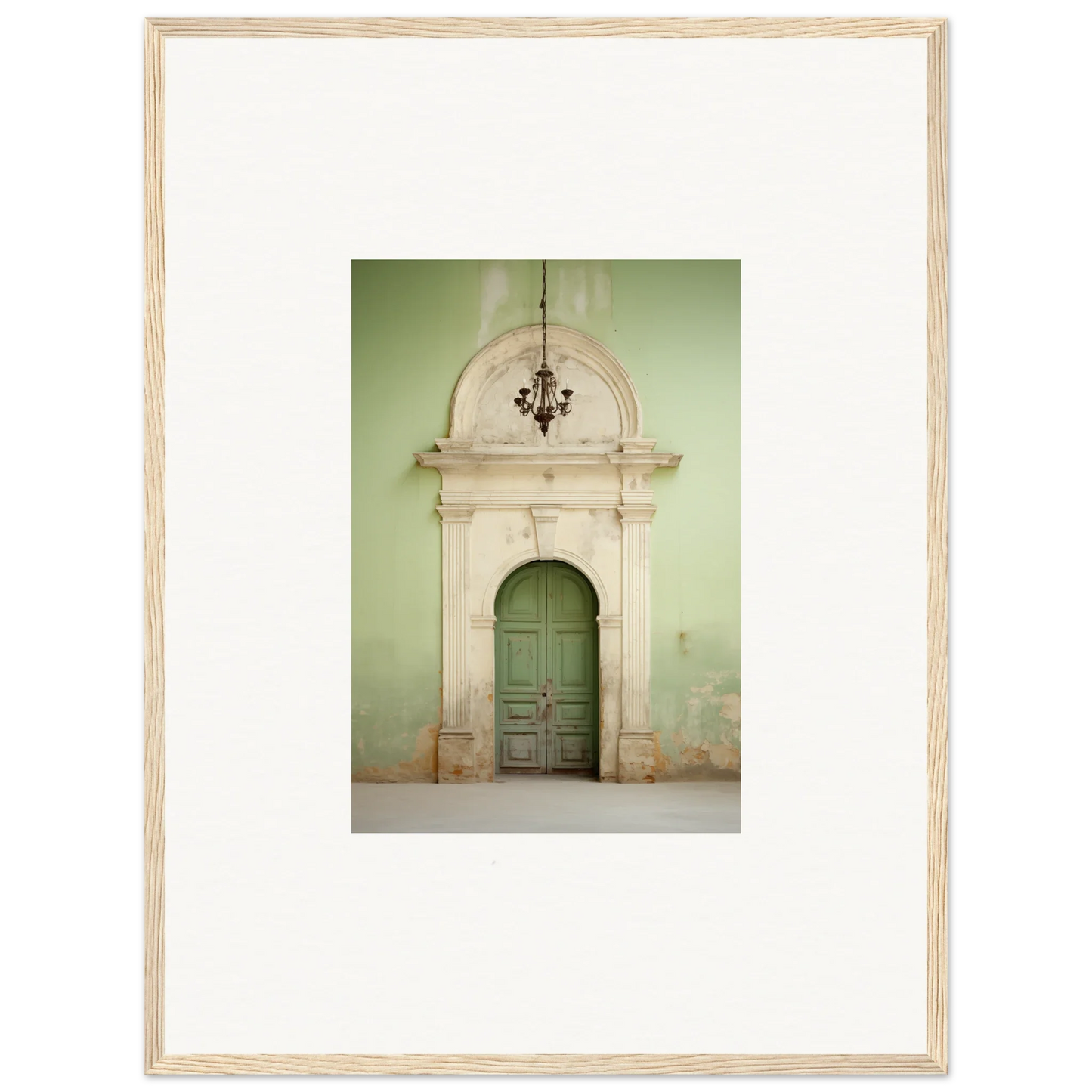 Ornate arched doorway with green doors from Thresholds Quiet Whisper special edition art