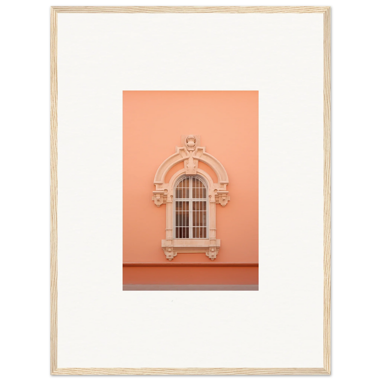 Opulent Dualities Neoclassical ornate arched window on peach wall, special edition art™