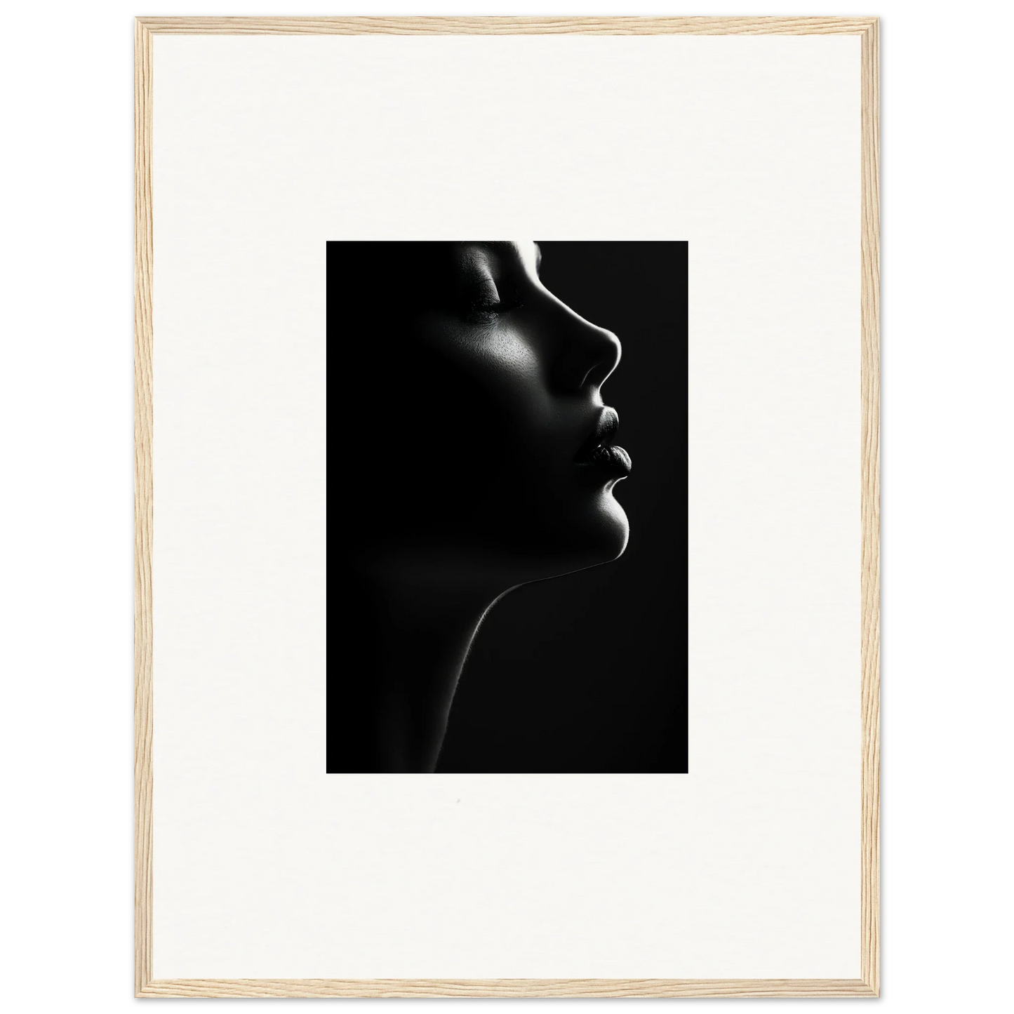 Dramatic black and white profile silhouette showcasing Silhouette’s Siren special edition art™