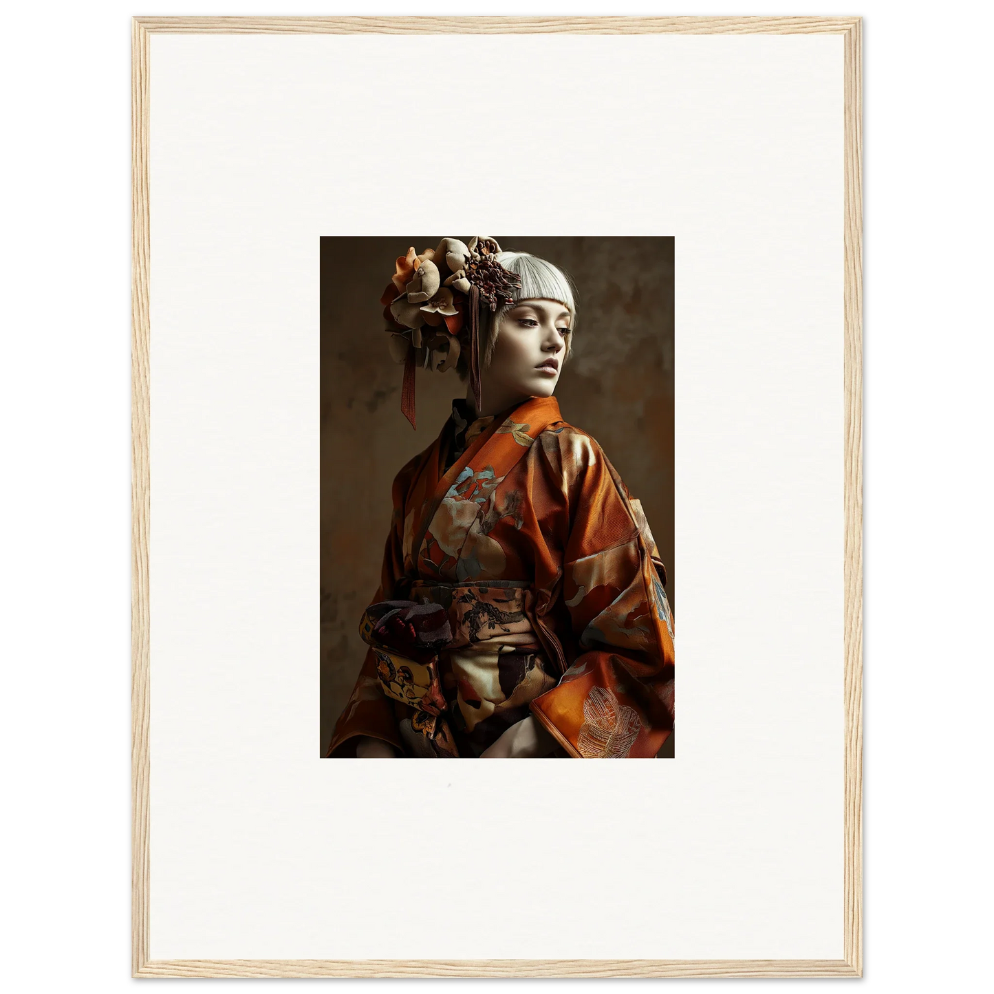 Portrait of a woman in traditional Asian costume, perfect for wall art or room decoration