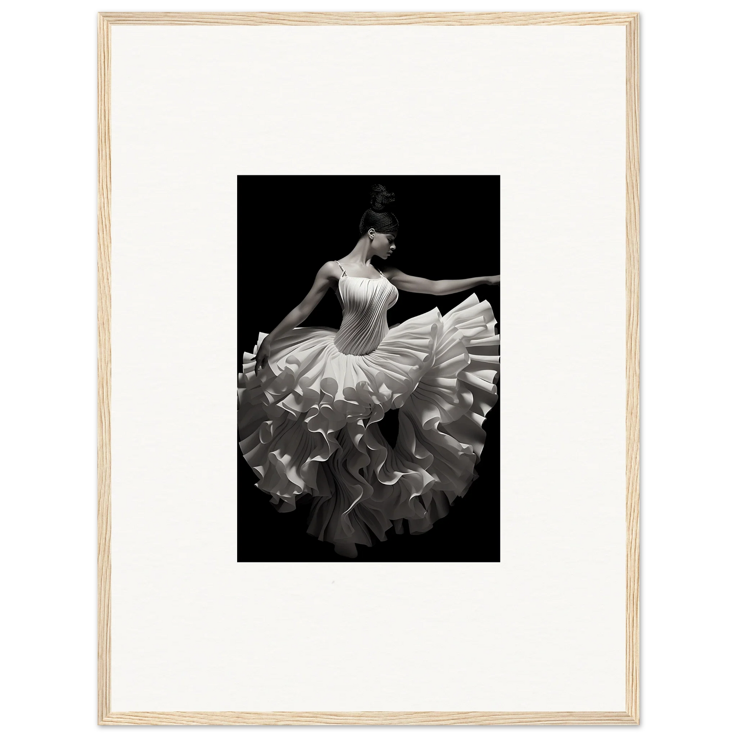 Ballet dancer in a flowing white tutu for Gossamer Velvet Waltz special edition art™