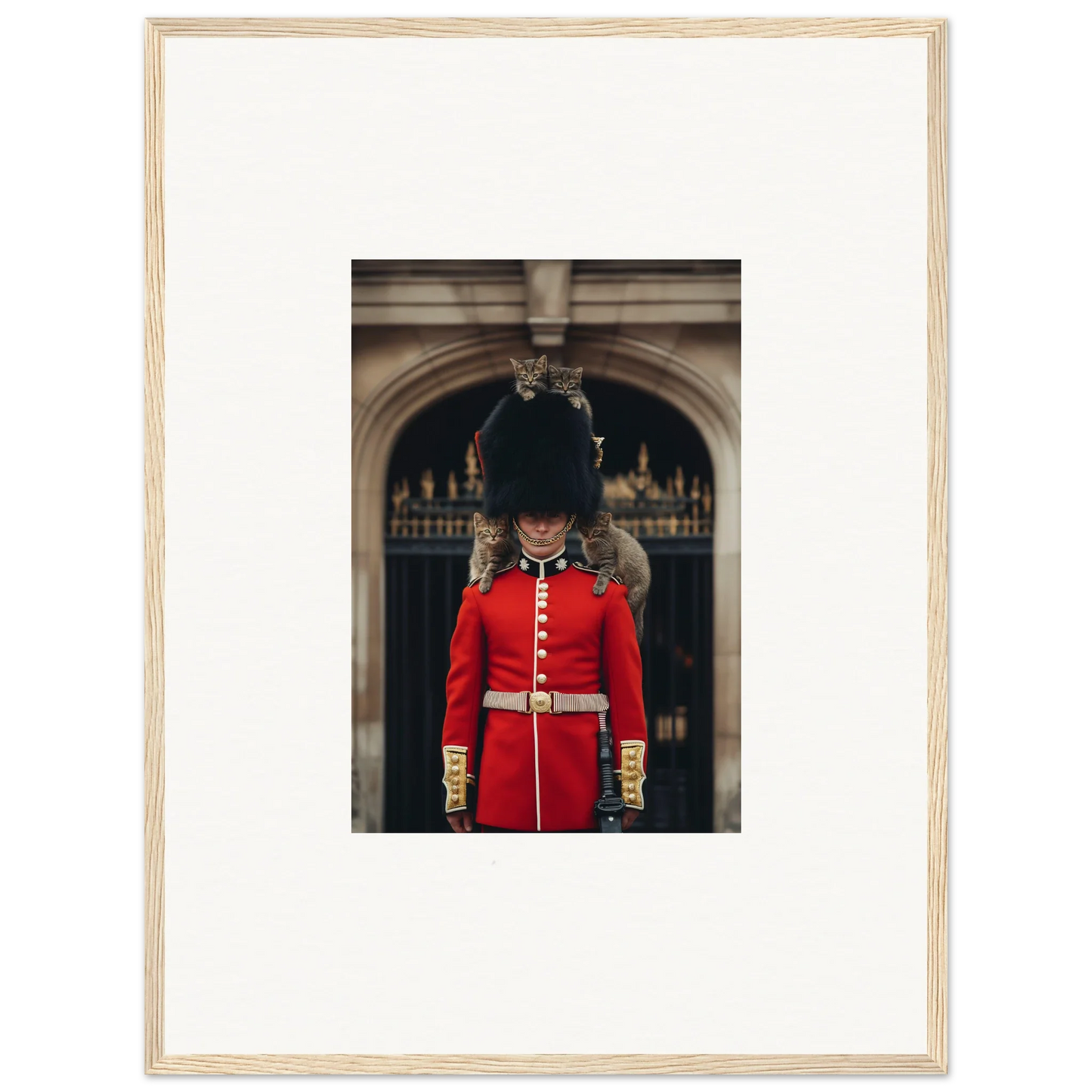 Royal guard in red uniform and bearskin hat for Monarch’s Dreamaroos premium wall art