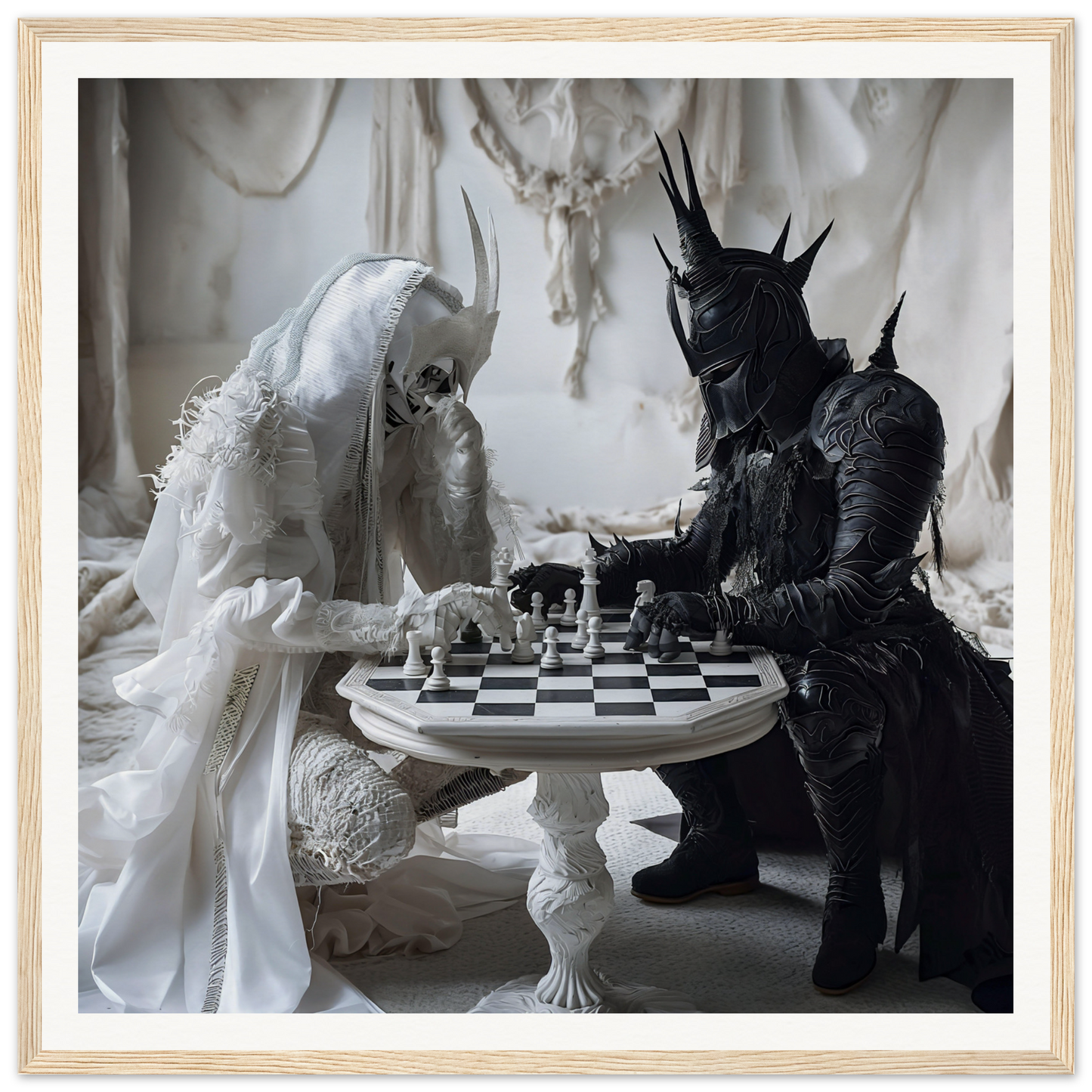Chess game with Death and the Witch-king in Kindled Celestial Dance framed art
