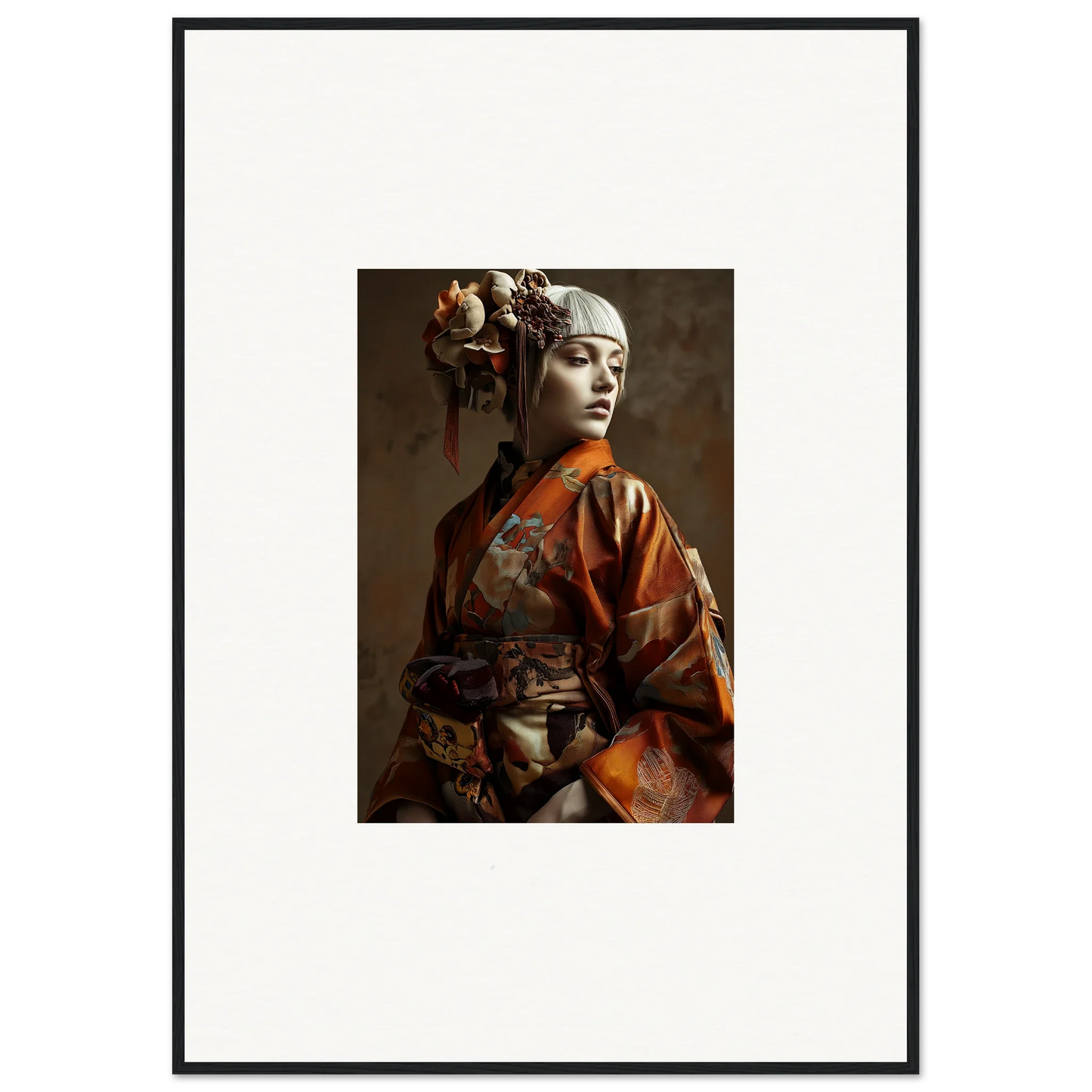 Portrait of a woman in traditional Asian attire, perfect for wall art and room decoration