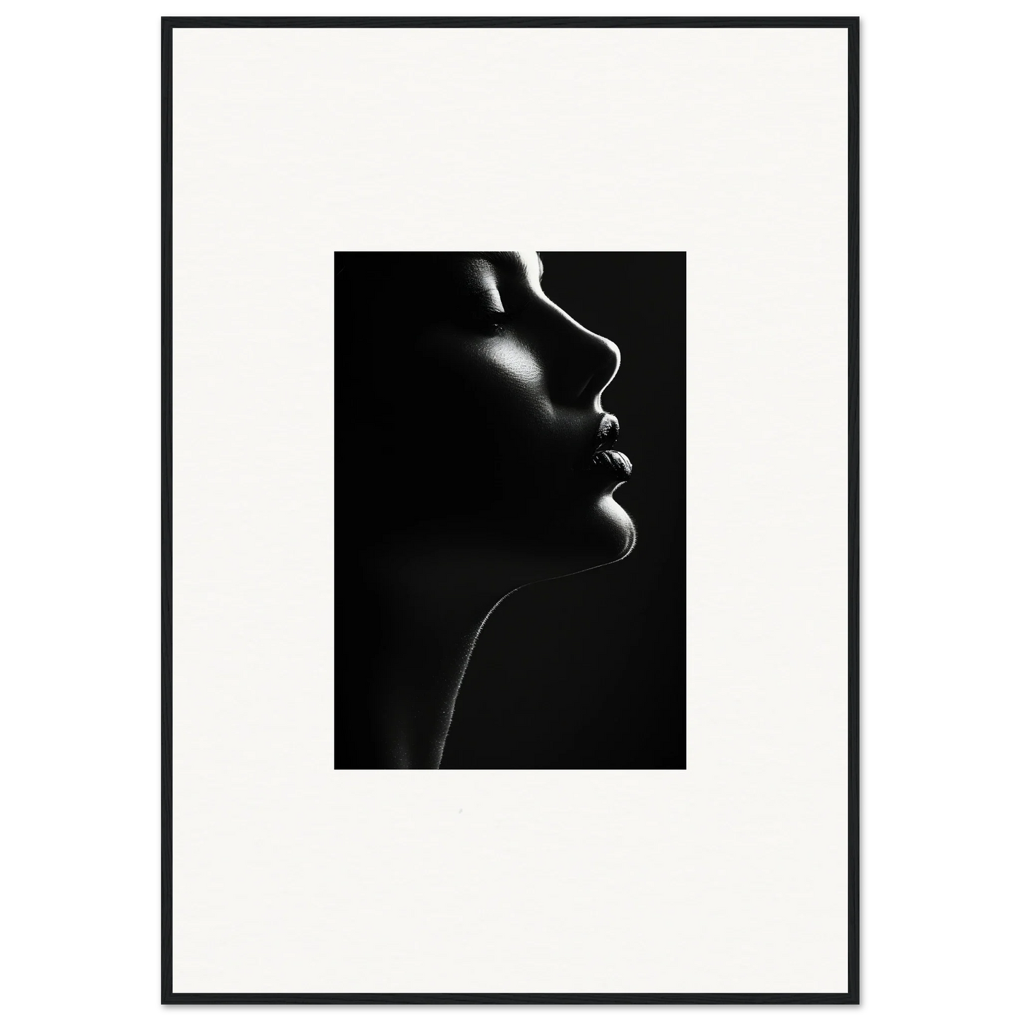 Dramatic black and white profile silhouette from Yin Space Reverie special edition art™