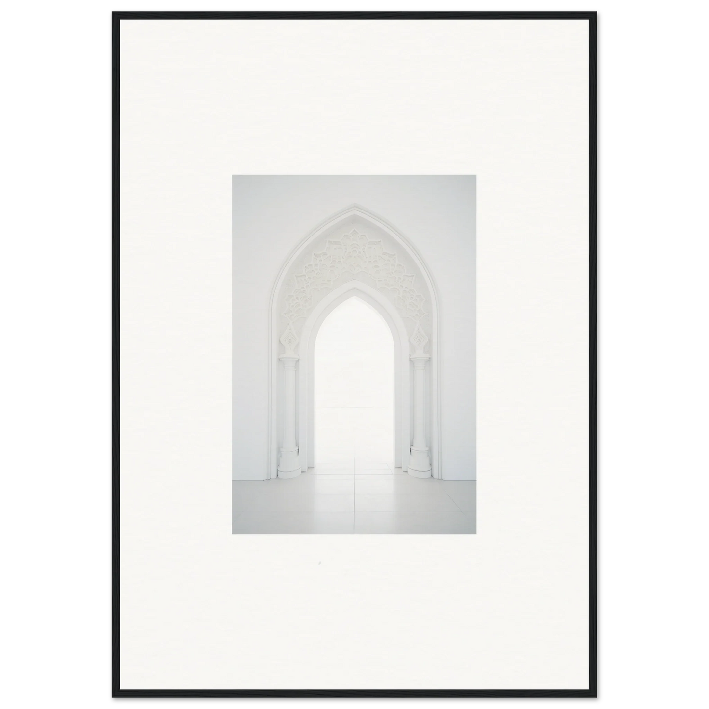 Gothic-style white archway in Meditative Nova Portal framed wall art special edition art™