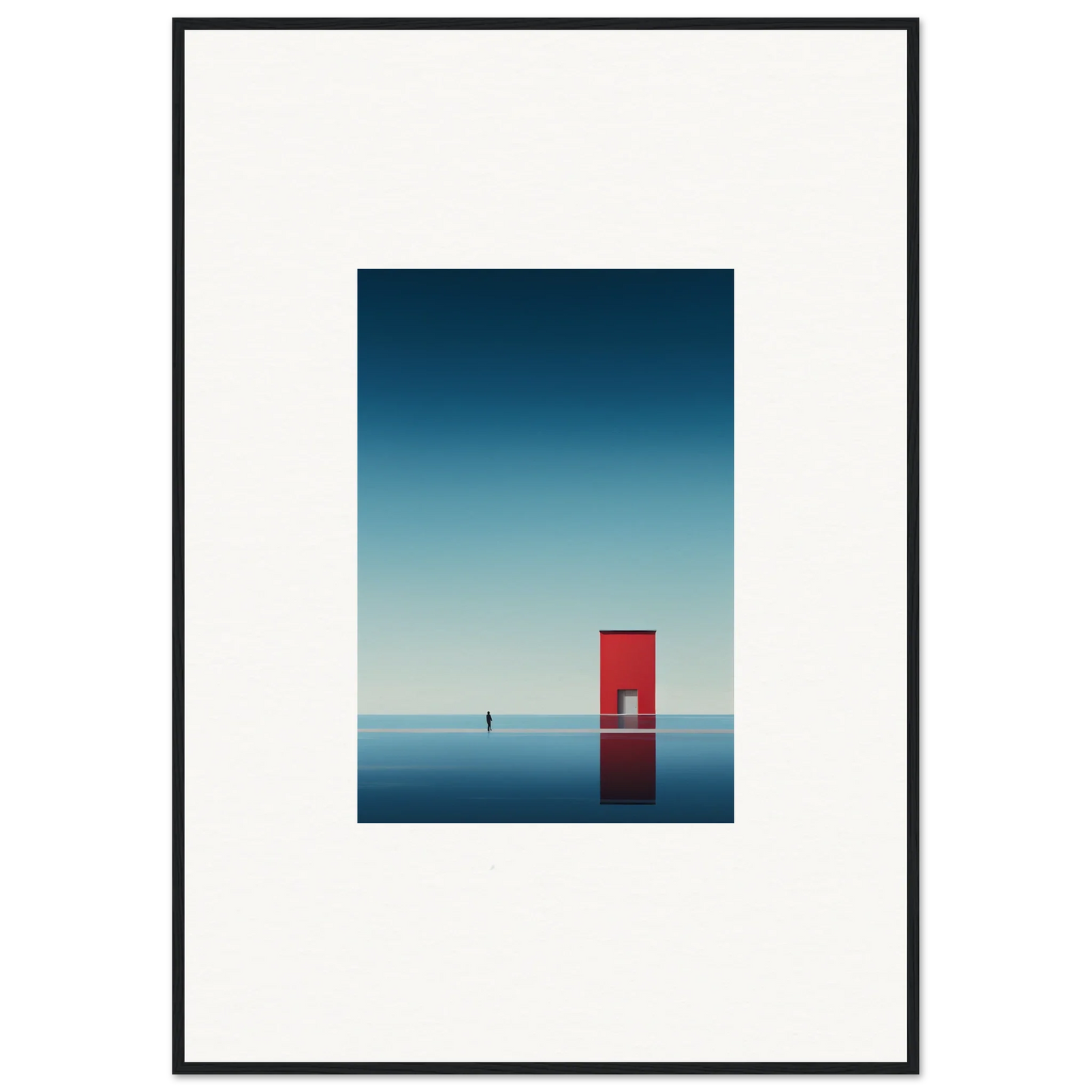 Red doorway in calm water, part of Open Horizon: Inception special edition art™