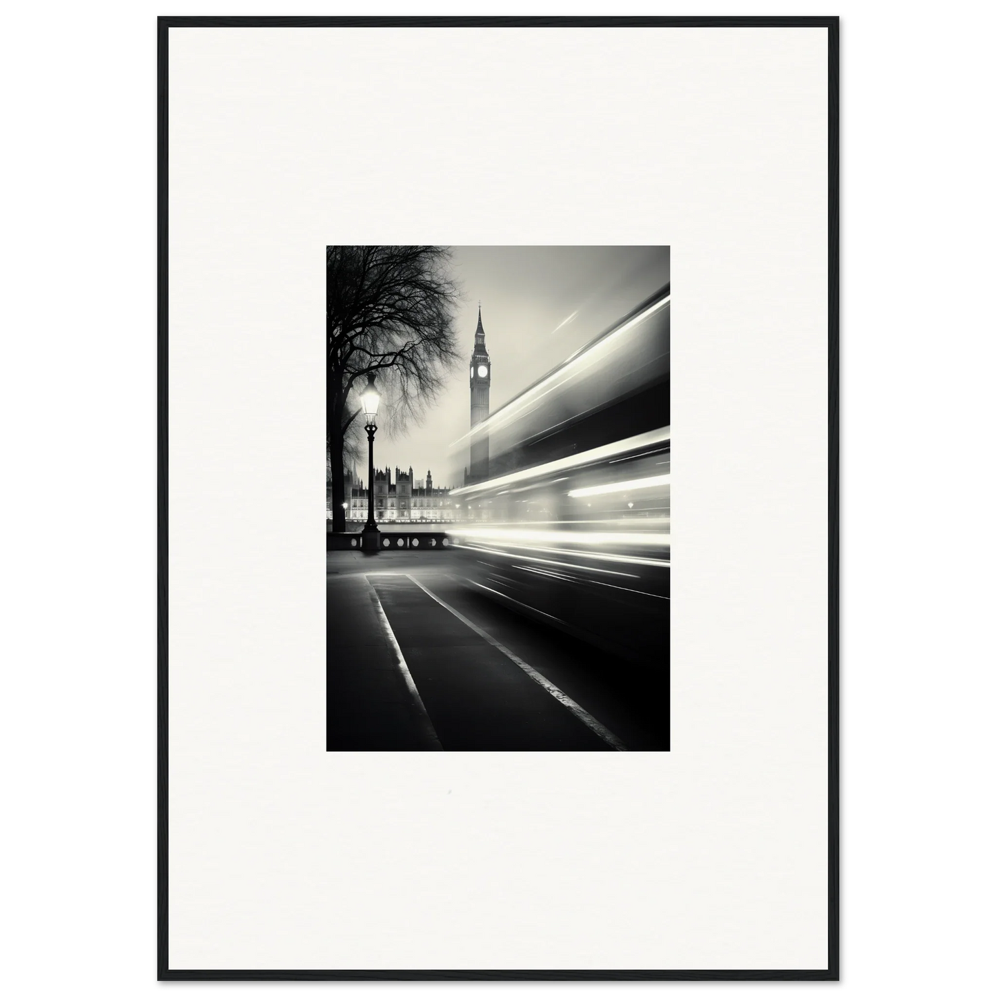 Long exposure of Big Ben with traffic light trails in Fluid Timeless Pulse art