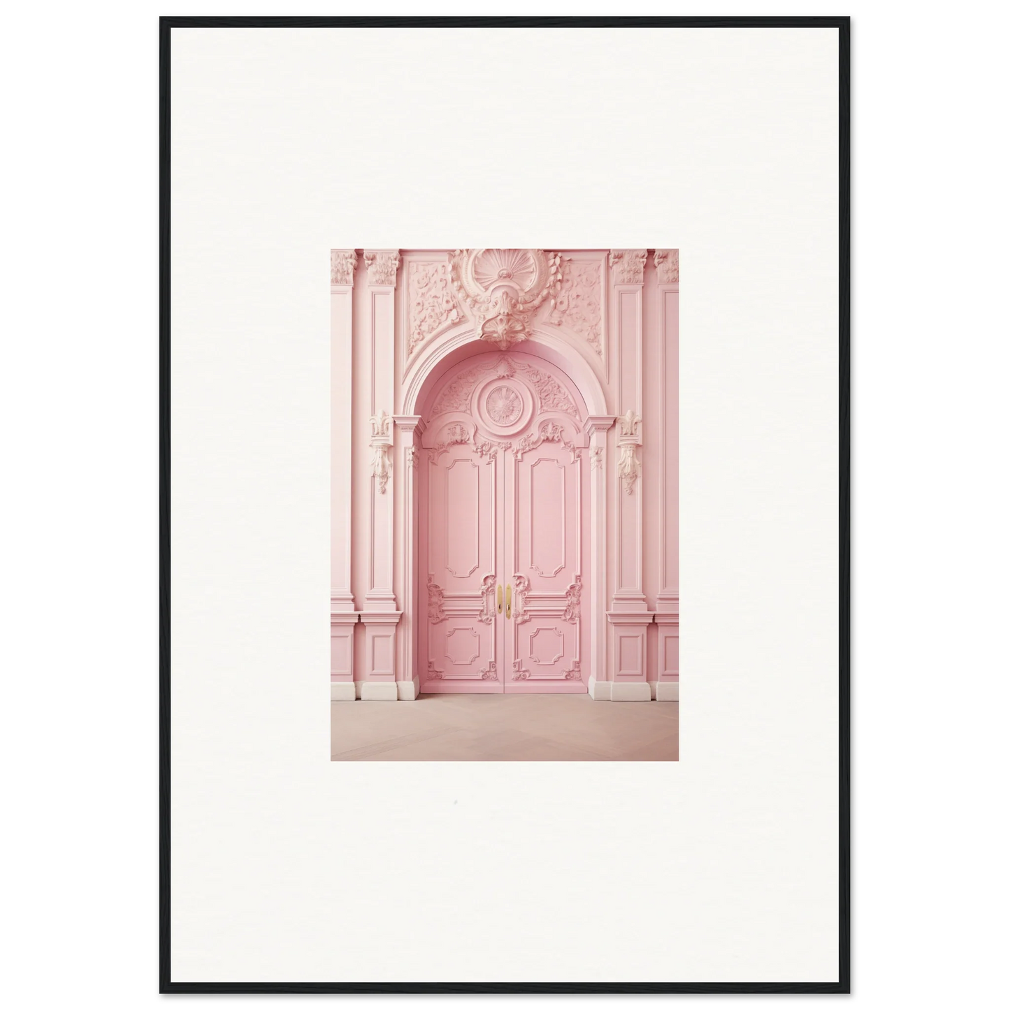 Ornate pink door with moldings in Blush Merciful Renaissance special edition art™