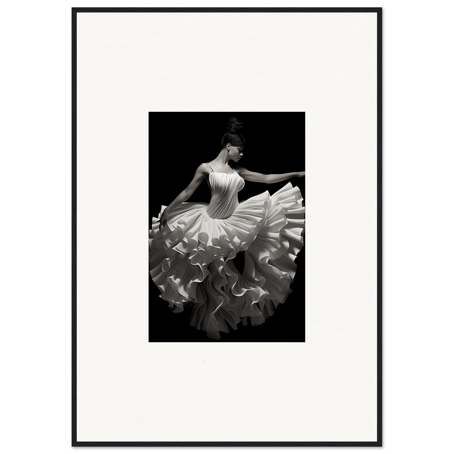 Ballerina in white tutu mid-movement for Gossamer Velvet Waltz special edition art™