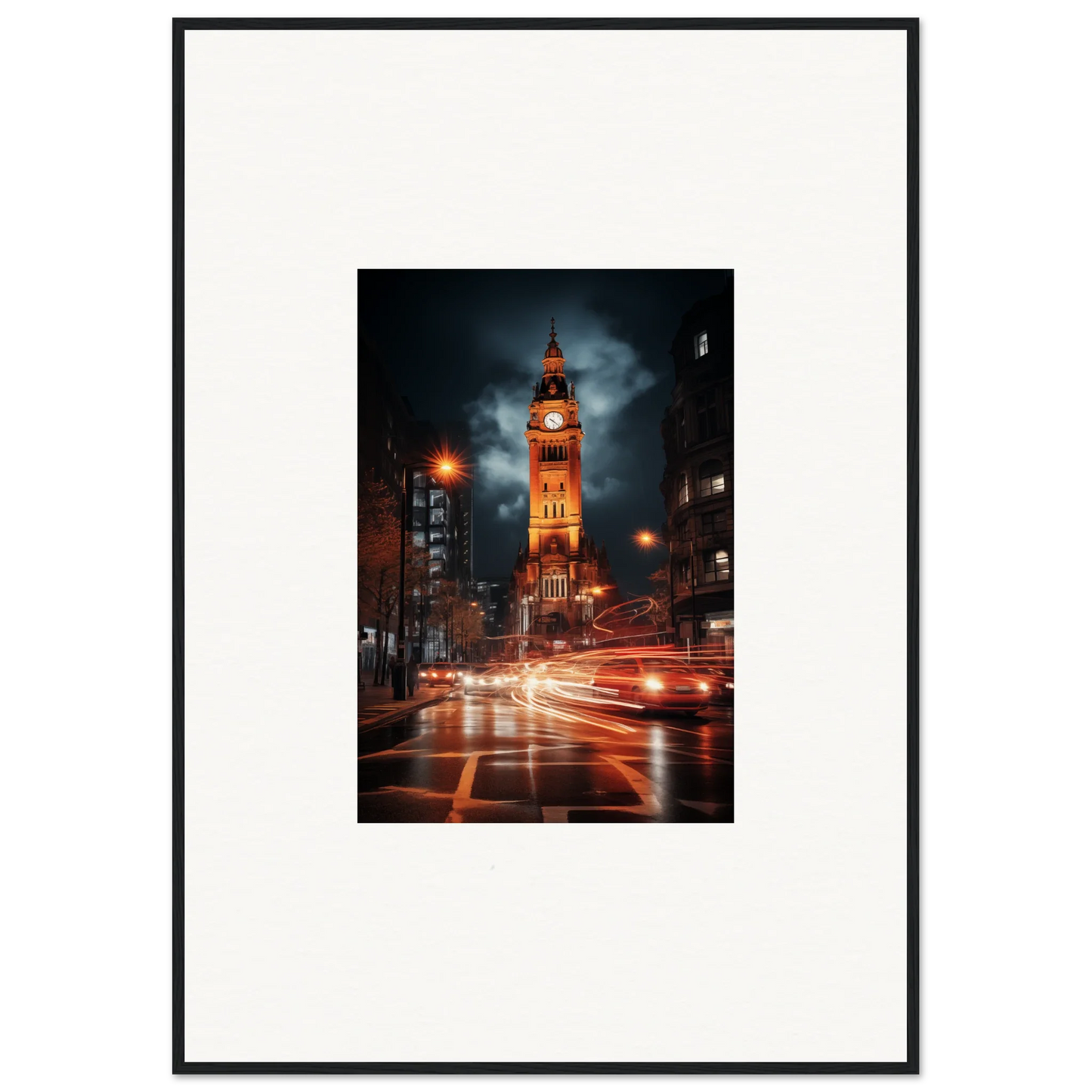 Illuminated Big Ben at night with red light trails, featuring Venomous Clocklight Nrtabbat