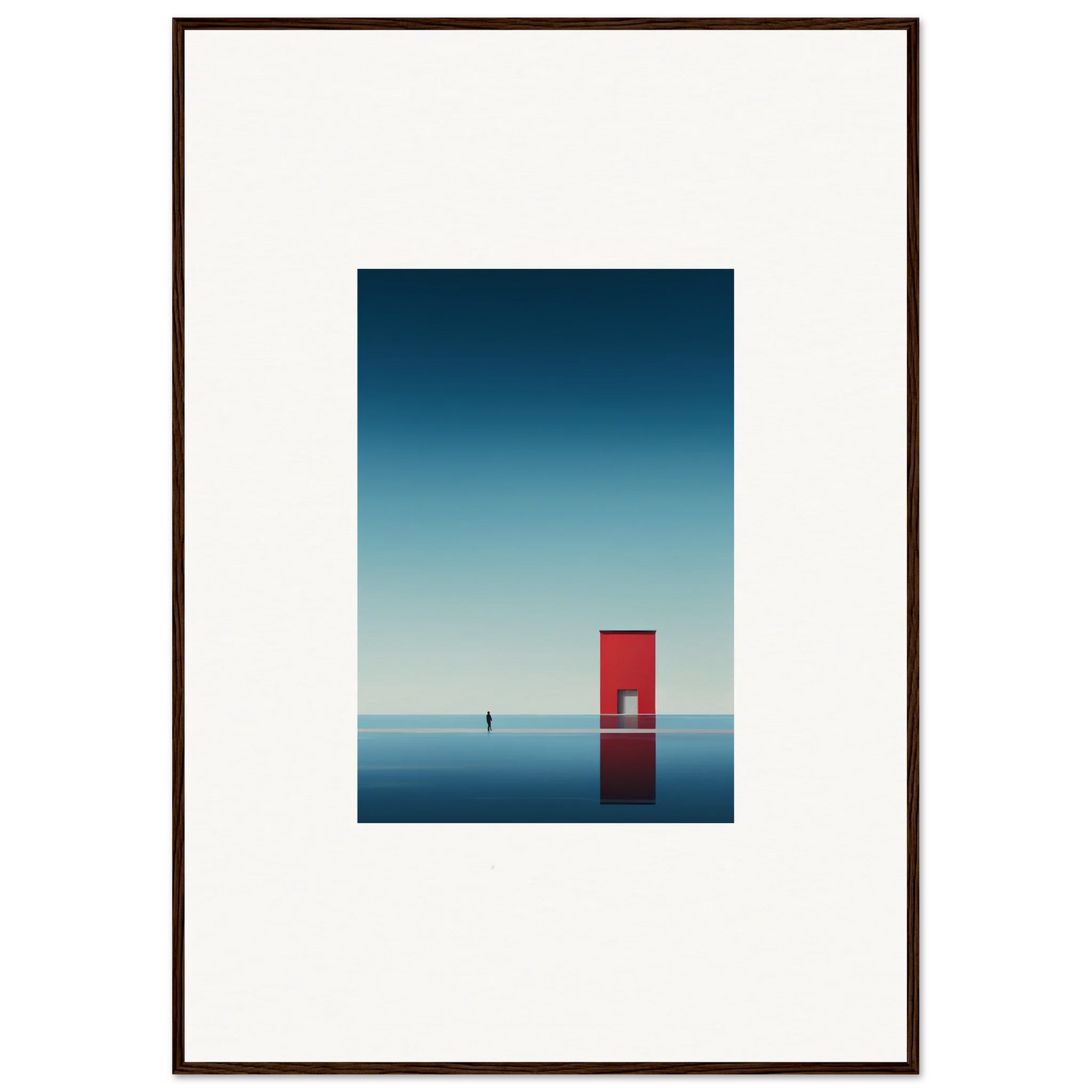 Red door in water, capturing the essence of Open Horizon special edition art™