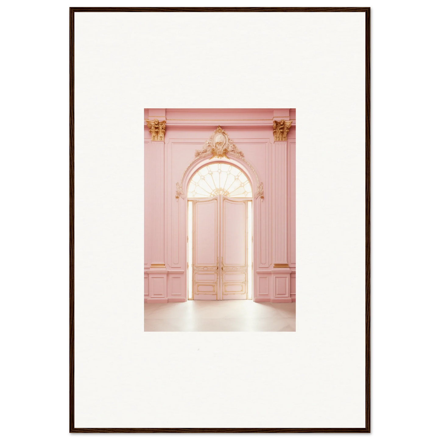 Ornate pink doorway with gold accents in Luminous Dreams Portal special edition art™