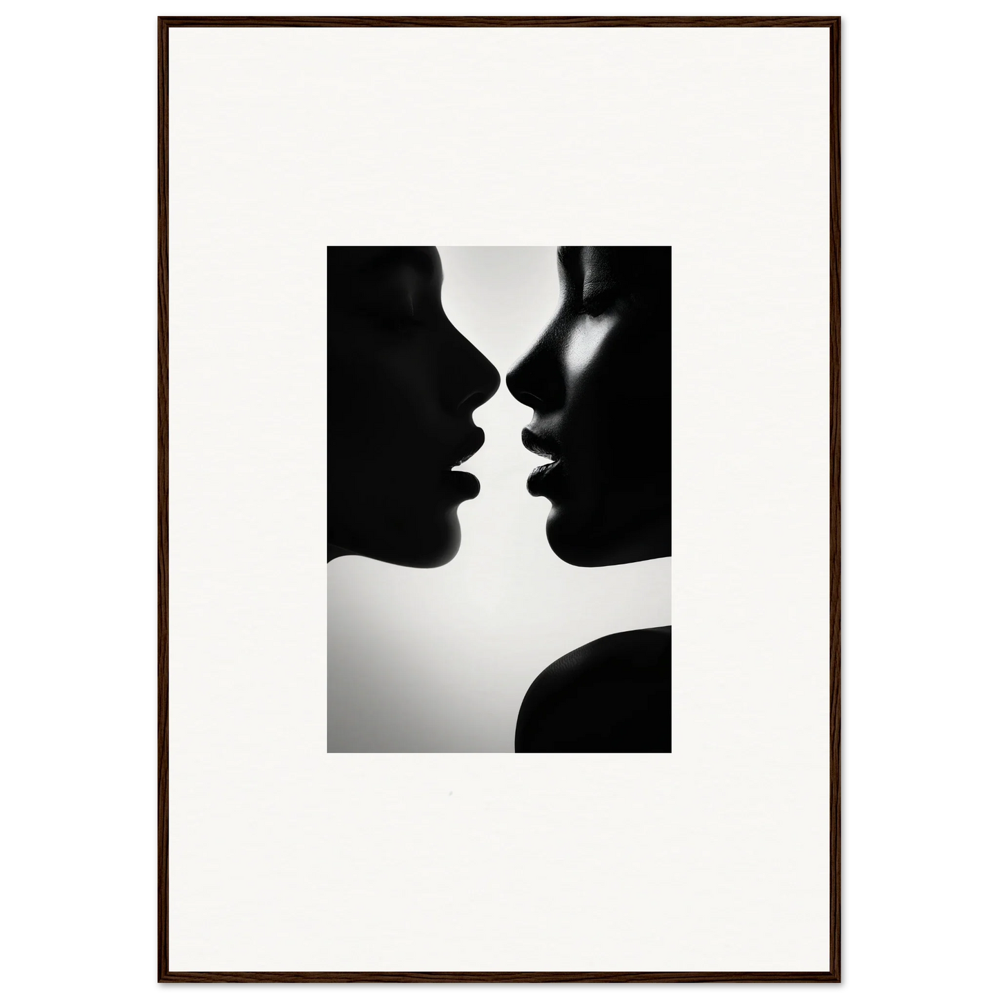 Two silhouetted profiles in an intimate moment, a piece from Sables Dance special edition art