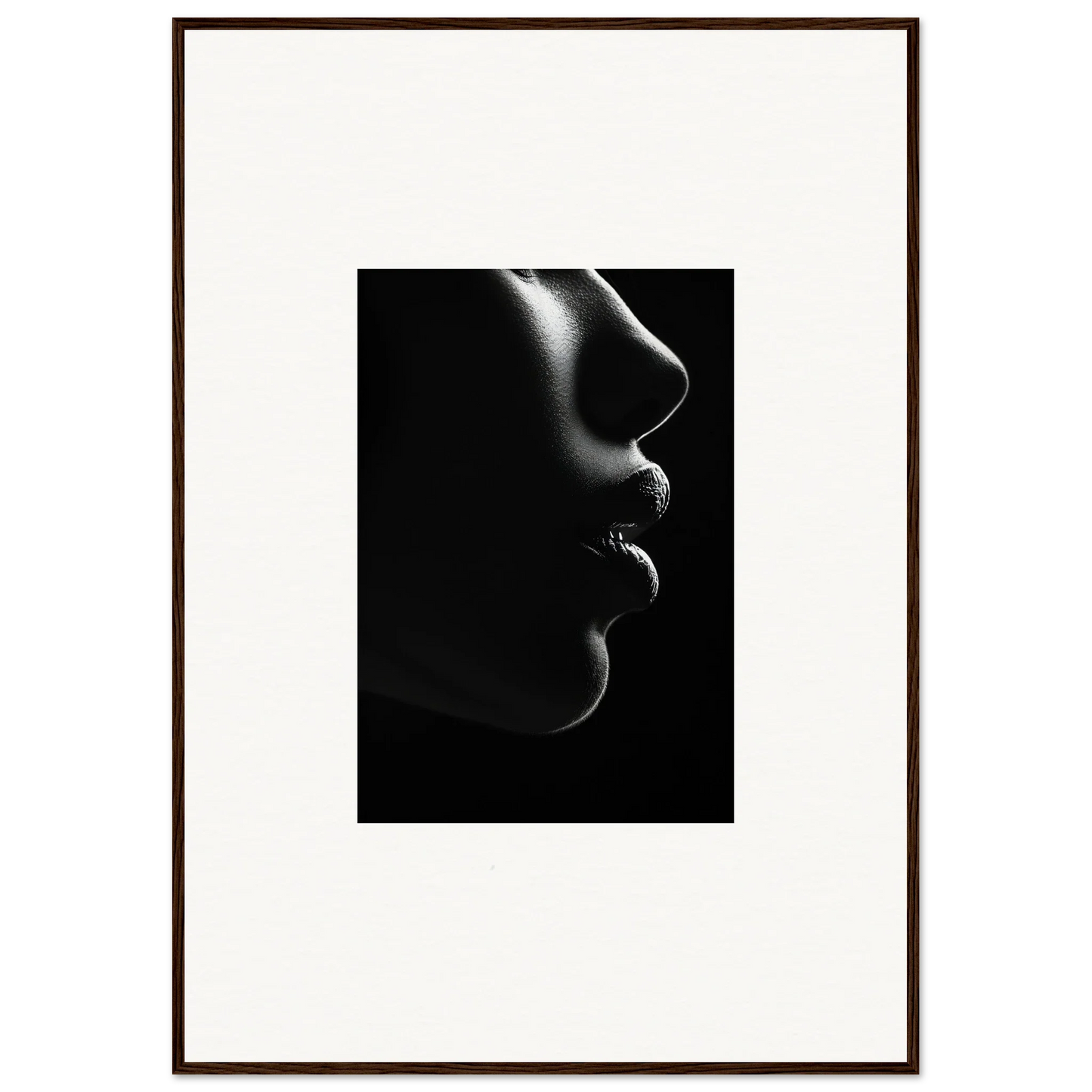 Dramatic black and white silhouette in Silver Twilight Whispers framed poster